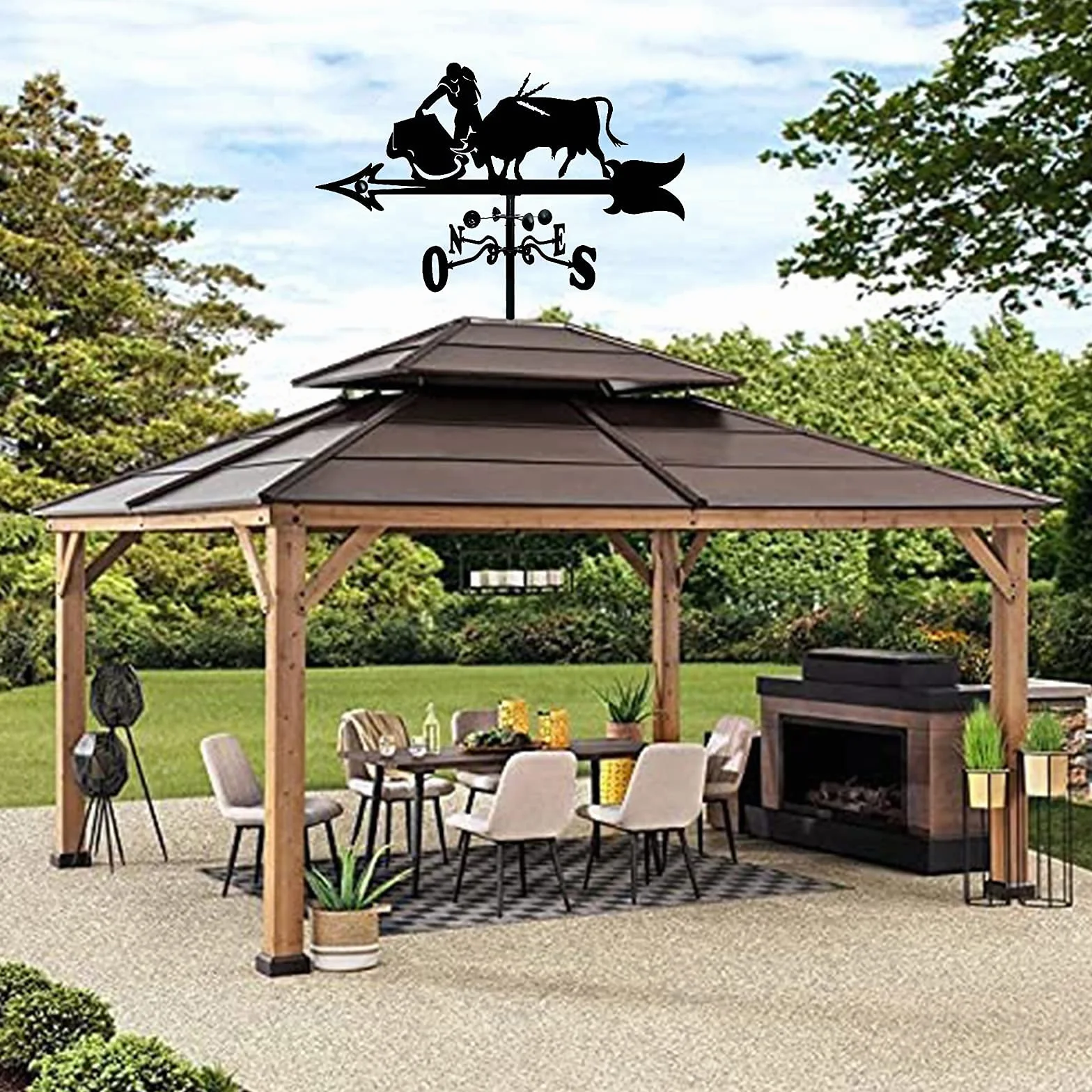 Veleta de Acero Inoxidable Corrida de Toros 3550CM Decoración Jardín