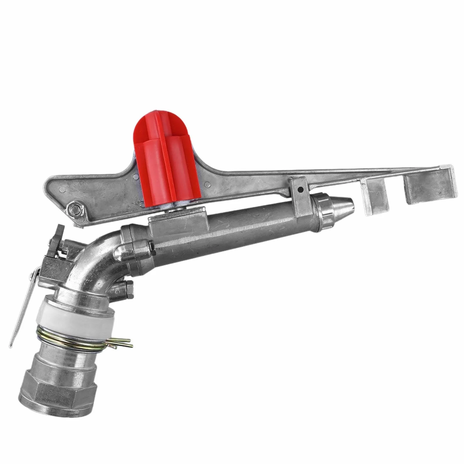 EasyByMall Rociador de riego agrícola de 2 pulgadas, boquilla de pulverización de aleación de zinc ajustable de 360° para riego de césped, jardín de granja, presión de 4 a 6 kg