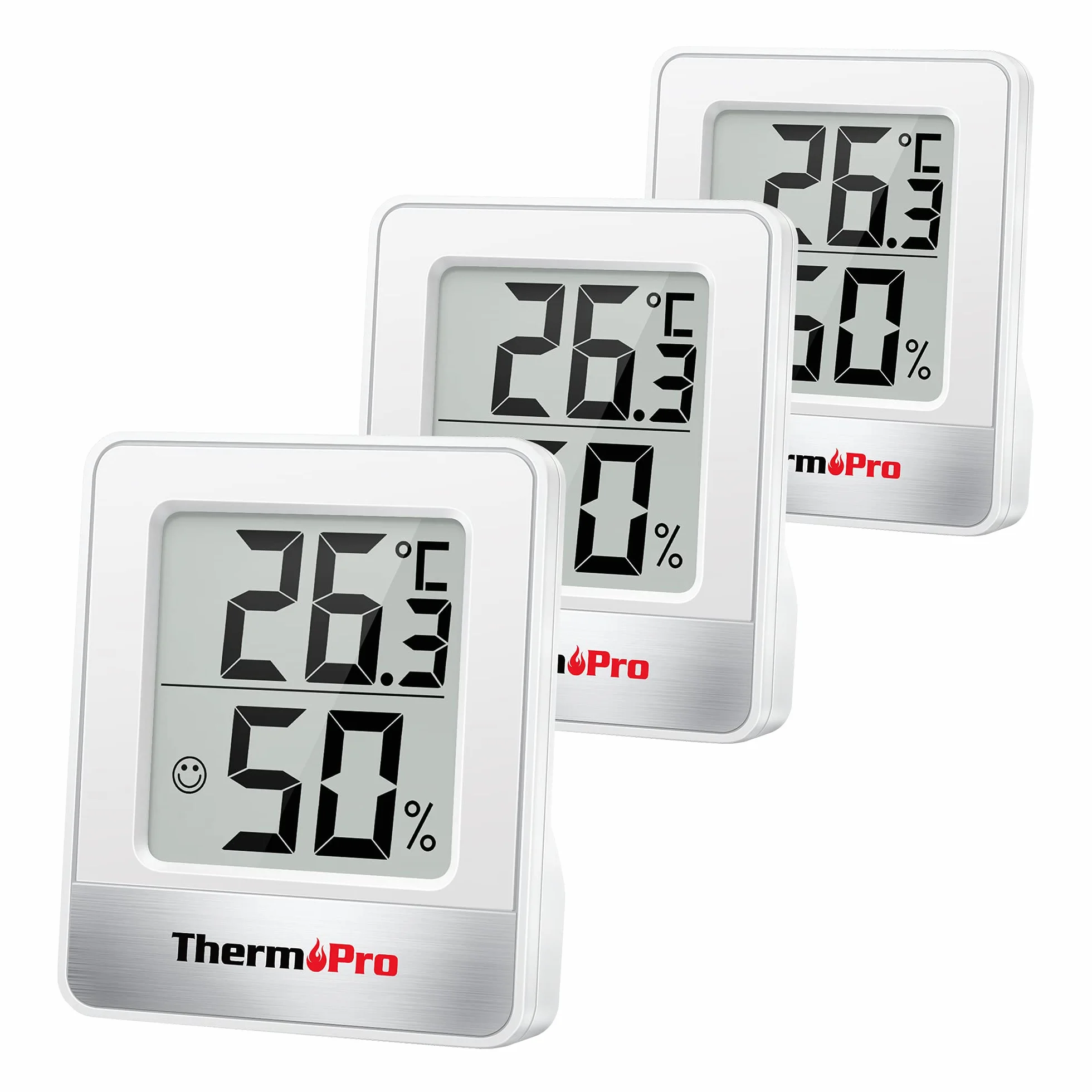 ThermoPro TP49 3 Piezas Termómetro Higrómetro Digital Interior Medidor Temperatura Humedad