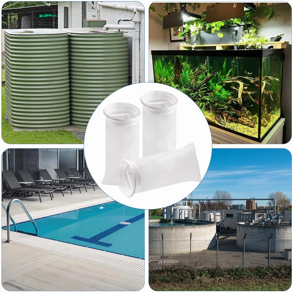 Filtro de Agua de Lluvia Lavable para Tanque IBC, Accesorio de Nailon con Tapa, 3 Unidades