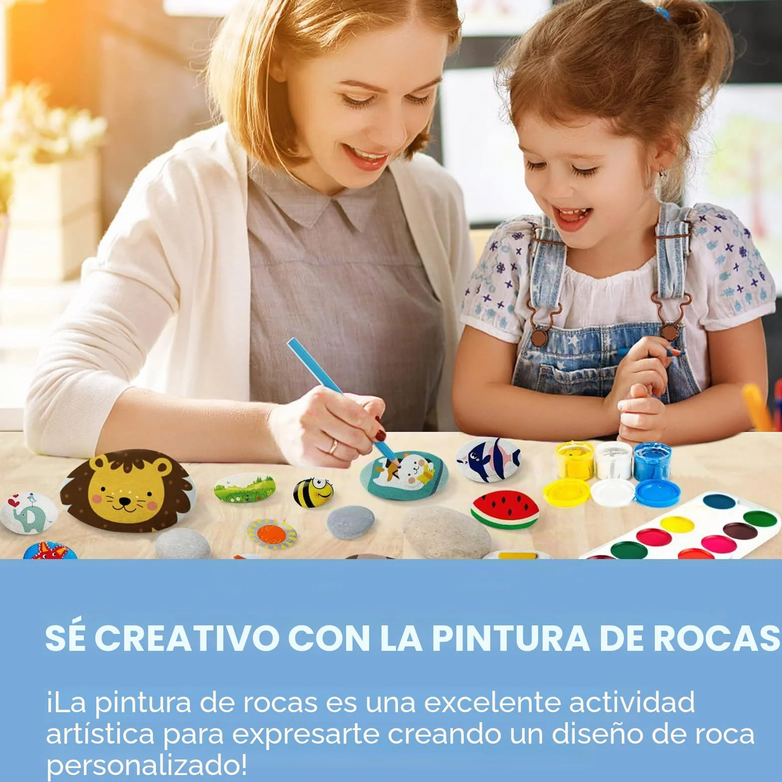 Piedras Planas Grandes para Pintar, Piedras Creativas Pintadas a Mano, 20 Piezas