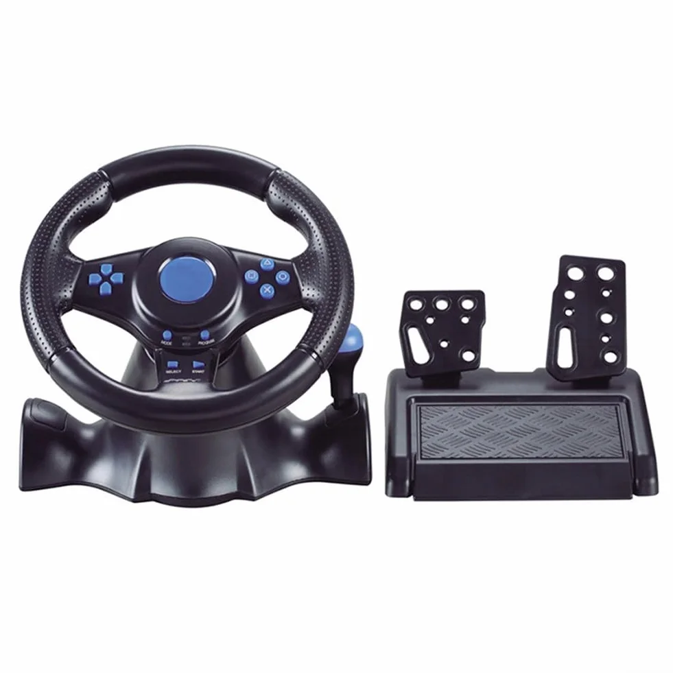 Controlador USB de rueda de carreras con vibración para Switch, para Xbox 360/One, para PS4, PS3, para PC, simulador ergonómico de conducción para juegos de carreras inmersivos, (4 en 1)