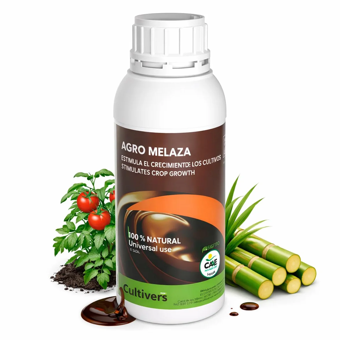 CULTIVERS Melaza Ecológica 1,4 kg (1 L) para Plantas, Fertilidad del Suelo