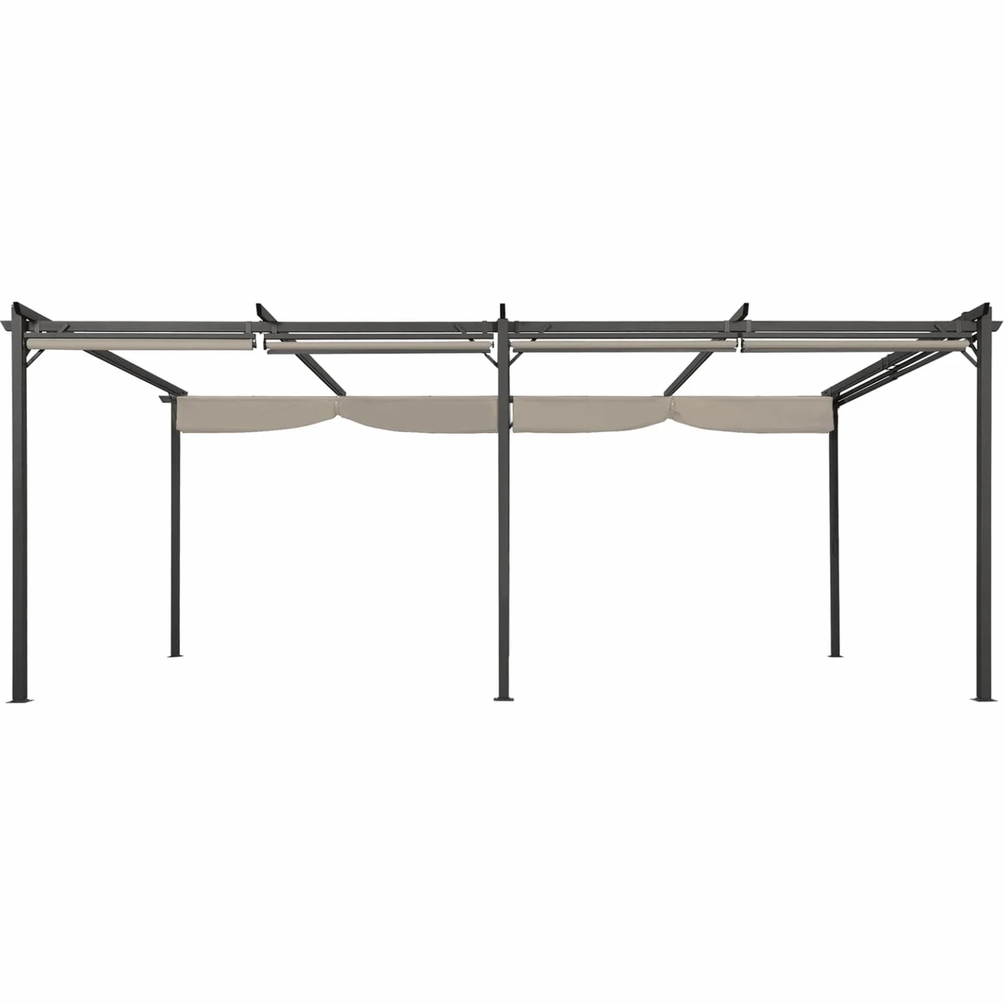 Pergola edición especial techo retráctil 3x6 M gris 6 persianas