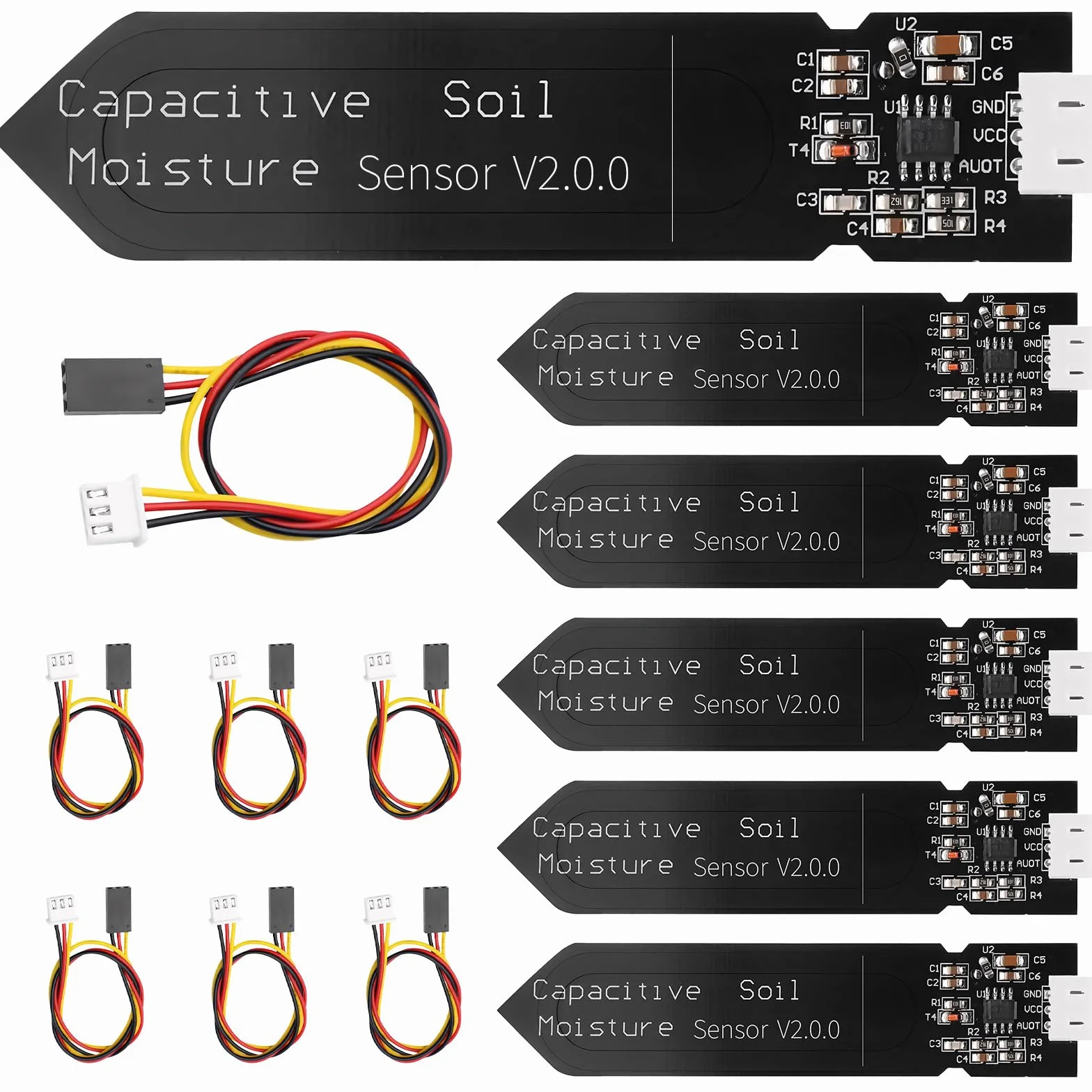Sensor de humedad del suelo, higrómetro capacitivo sin corrosión para Arduino