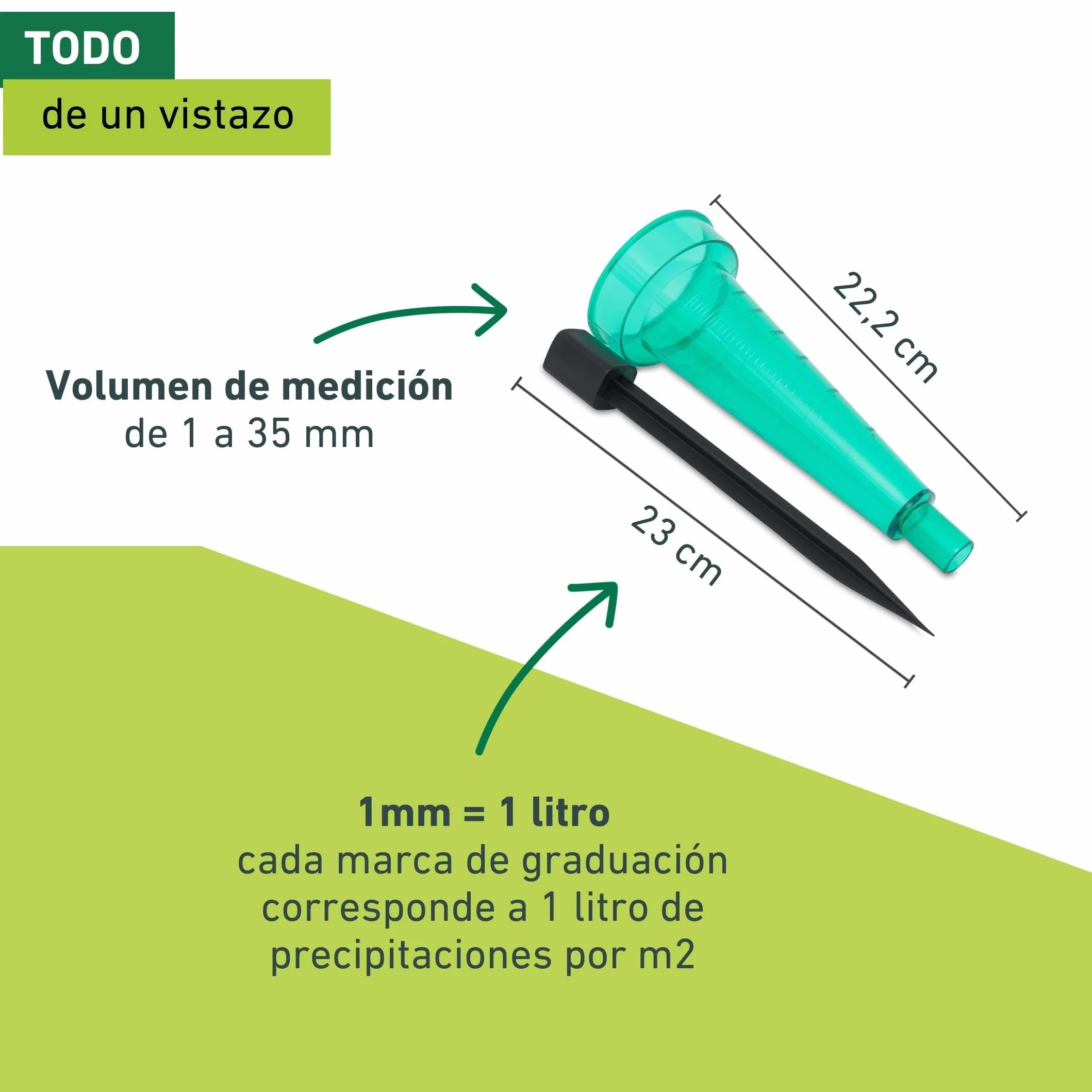 Windhager Pluviómetro con Pica de Tierra 22 cm