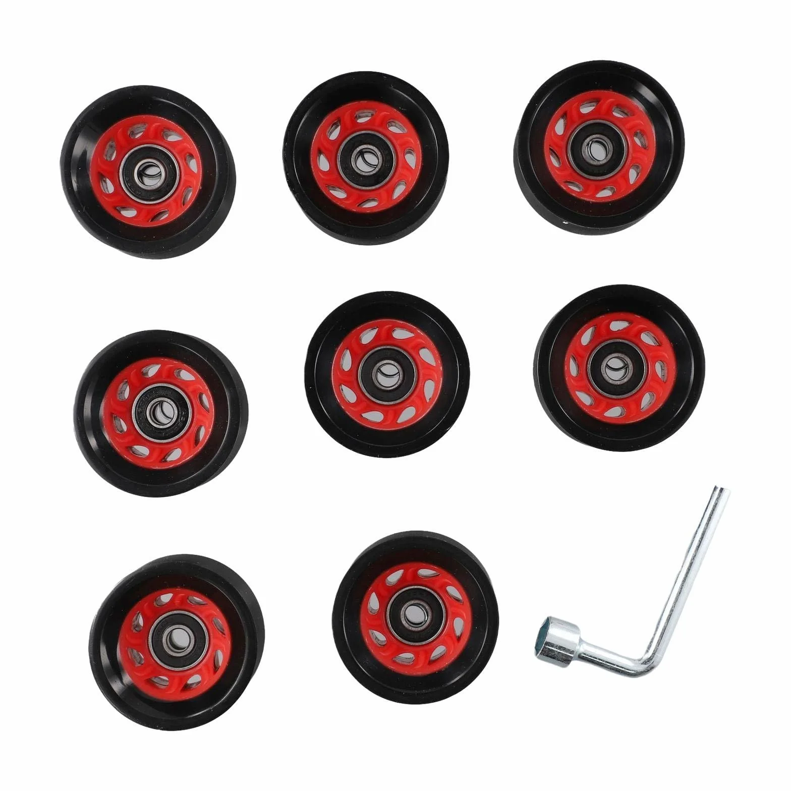 Ruedas de patinaje QUAD poliuretano 58 mm diámetro doble ancho Juego de 8
