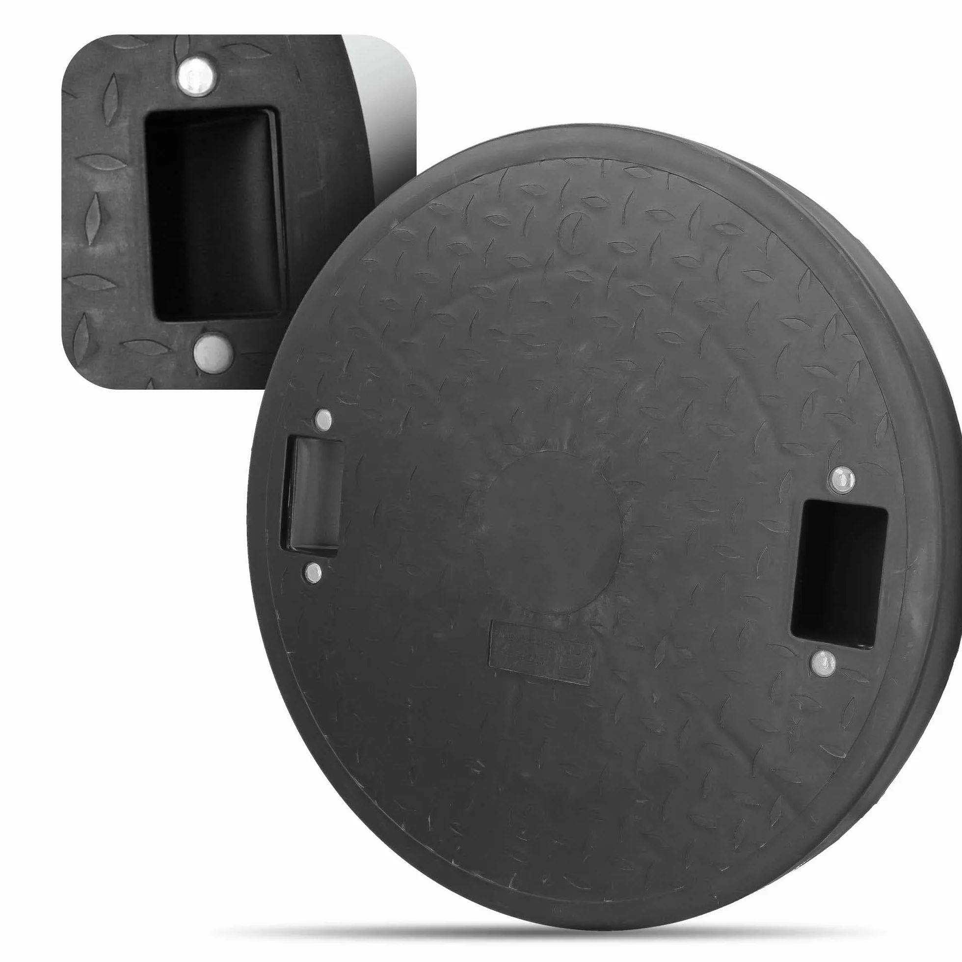 Millto Tapa de alcantarillado PP DN600 negro Kl. A15 carga 1,5 t