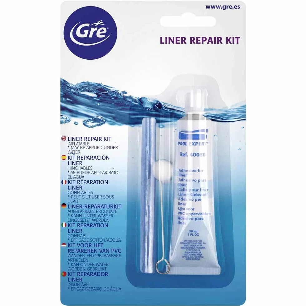 Kit de Reparación de Liner para Piscina con Pegamento y Bastoncillo Aplicador