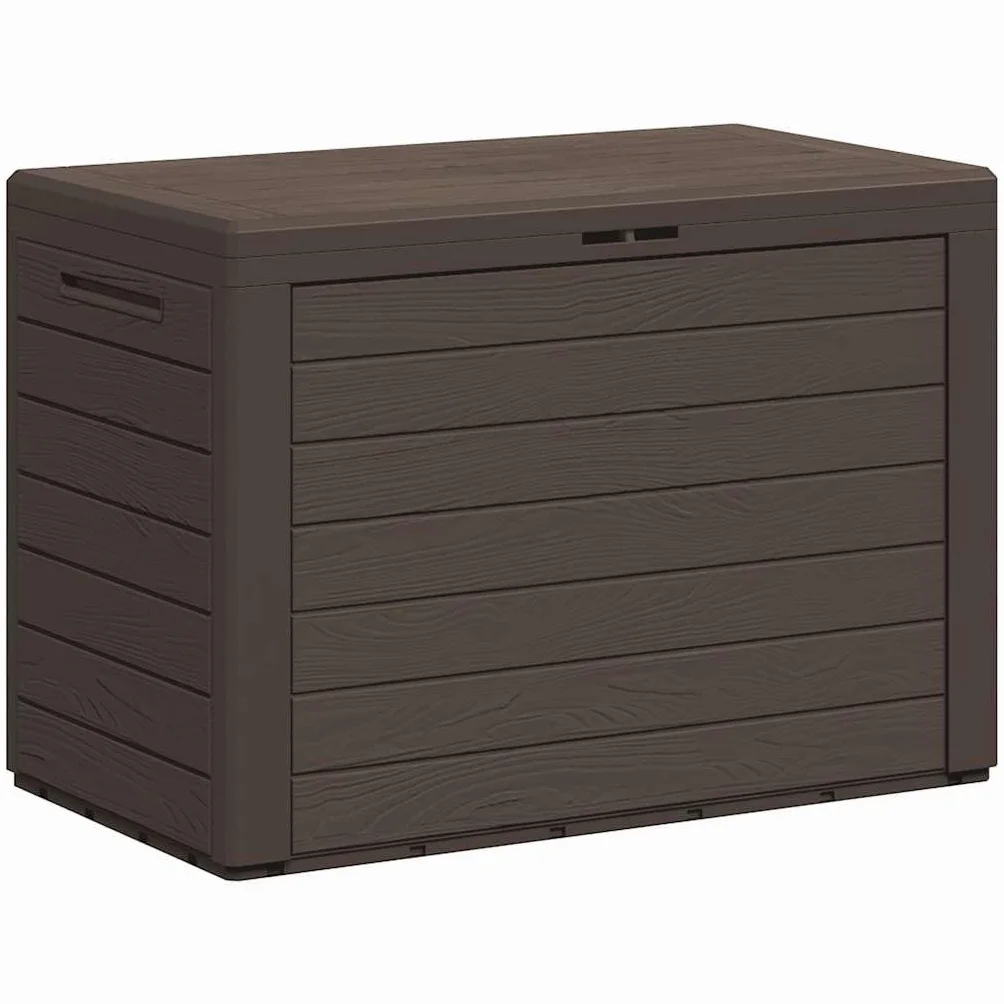 vidaXL Caja de Almacenamiento de Jardín Baúl 78x44x55 cm Marrón