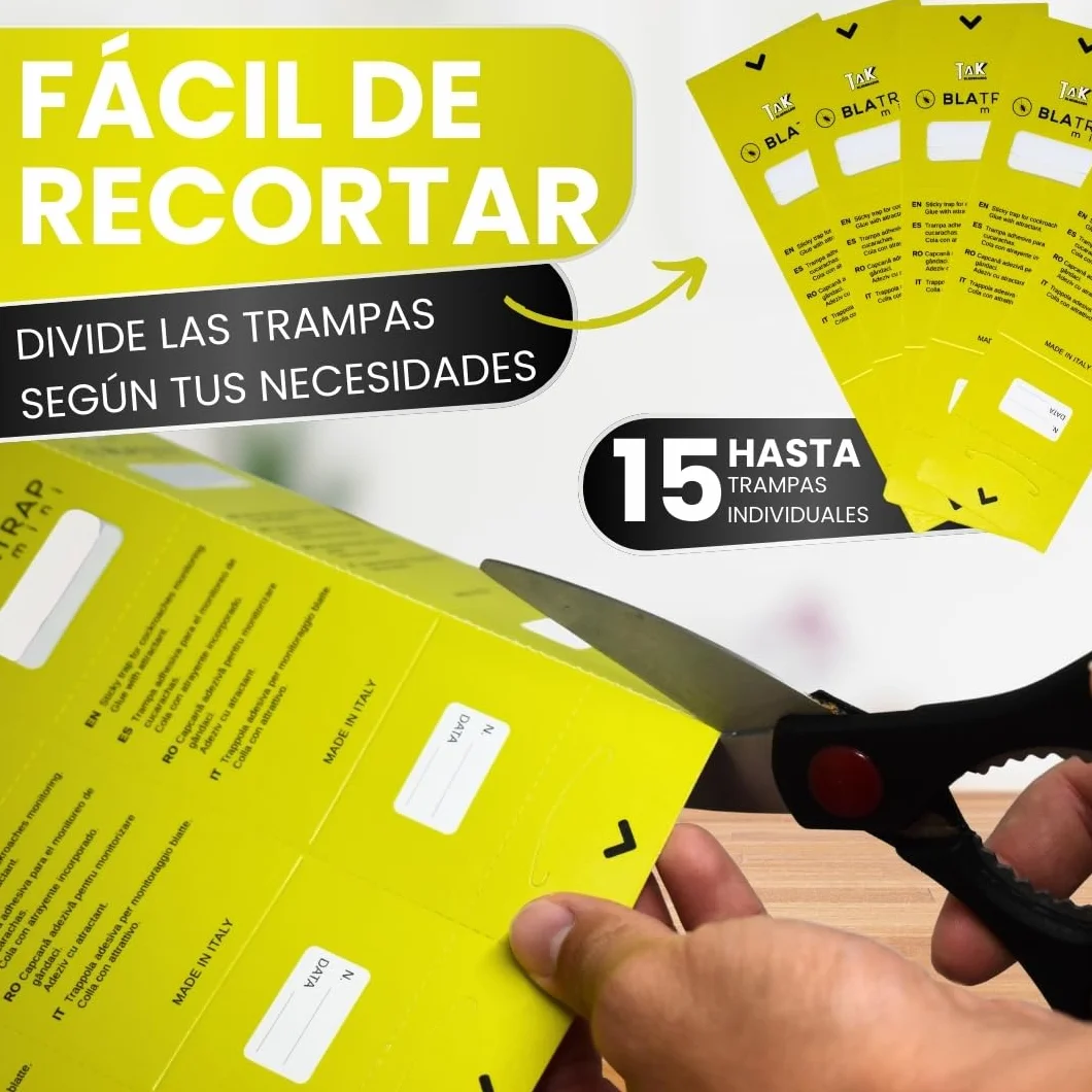 Trampas para Cucarachas Adhesivas Extra-Fuertes Profesional 15 PCS Sin Veneno Fabricadas en Europa