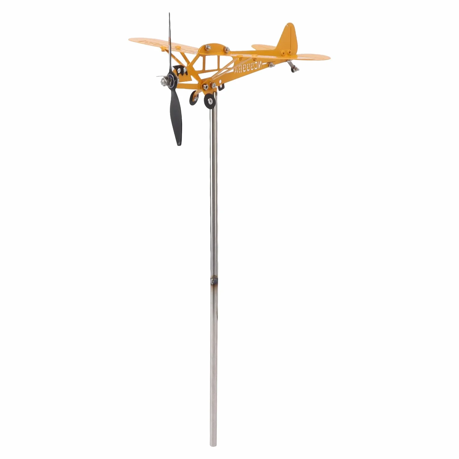 Veleta de Avión Piper J3 Cub 3D Metal Indicador Dirección Viento Exterior Decoración Jardín Patio