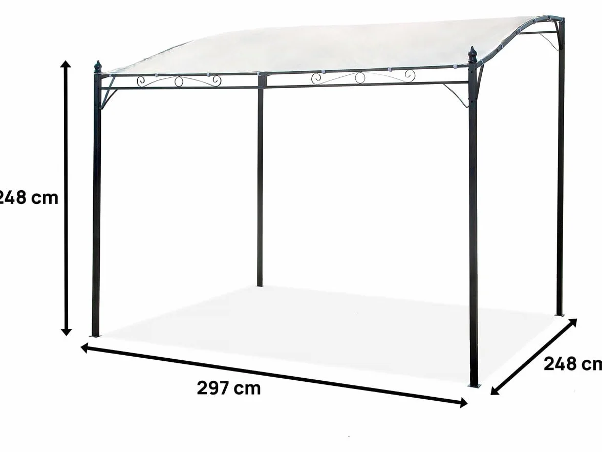 Pérgola metálica Inclinada 3 x 2,5 m Beige Habitat et Jardin