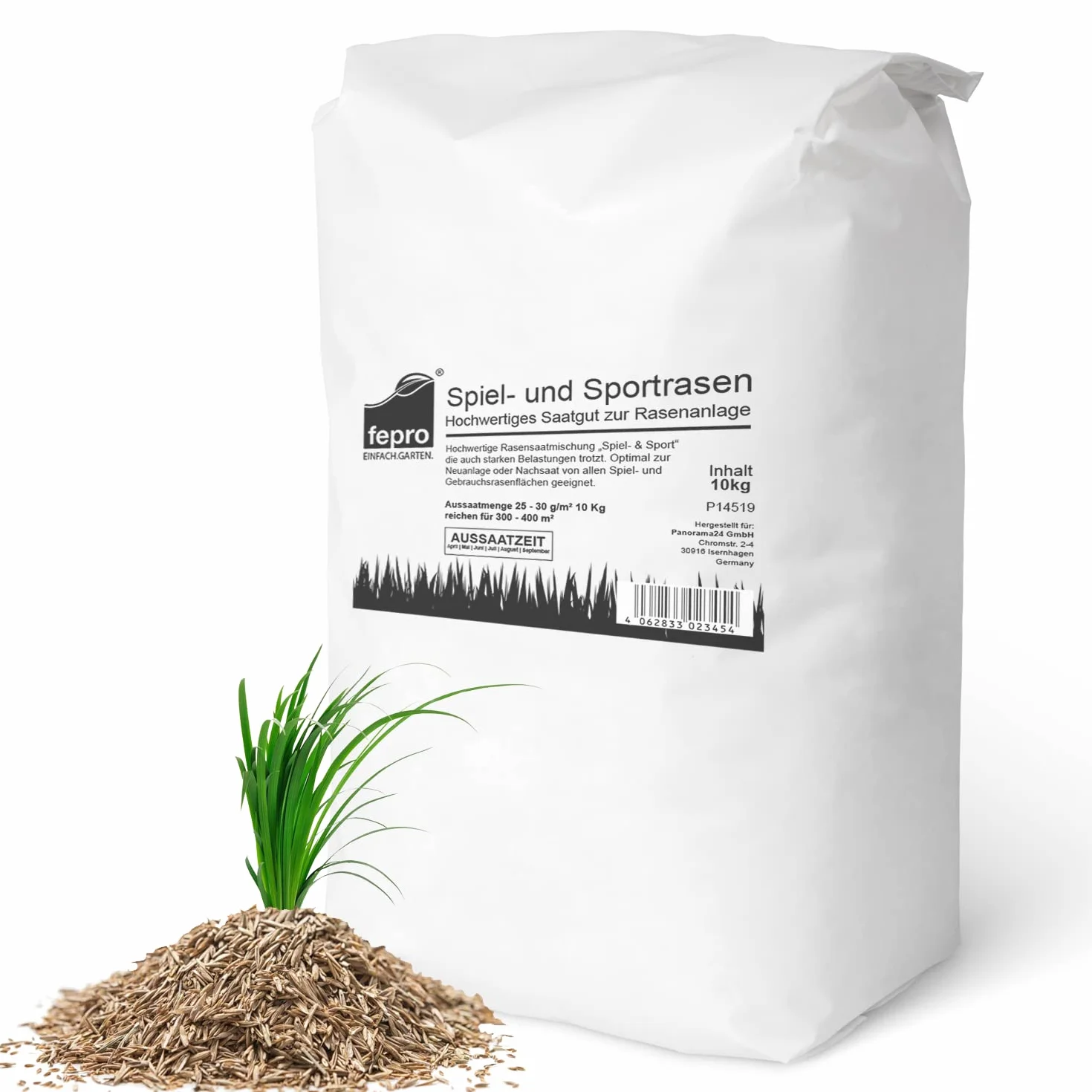 Semillas de césped 10 kg 400 m² germinación rápida deportes juegos verde intenso