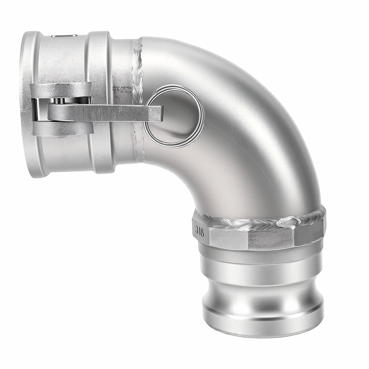 Generic Durable Tipo DA 90 Grados Camlock Manguera para Uso Agrícola y Petrolífero, Rosca Macho/hembra de 2,5 Pulgadas, Acero Inoxidable y Latón, 1 Unidad