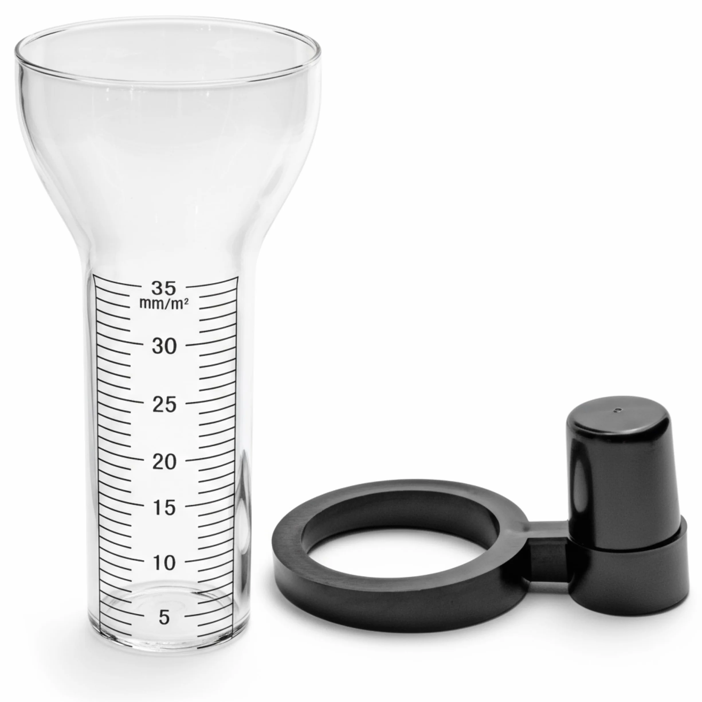 Pluviómetro de cristal de repuesto 35 mm/m² con soporte, medidor de precipitaciones
