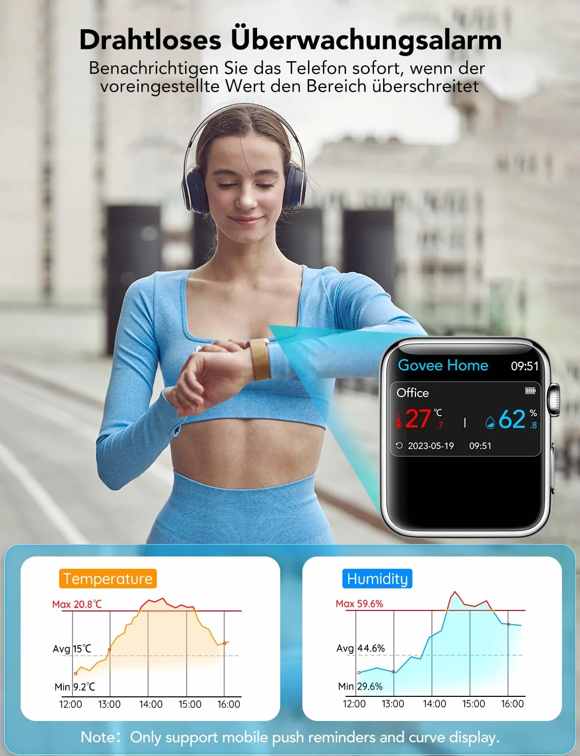 GoveeLife Higrómetro Wi-Fi Termómetro digital Temperatura humedad Interior Control remoto Notificación