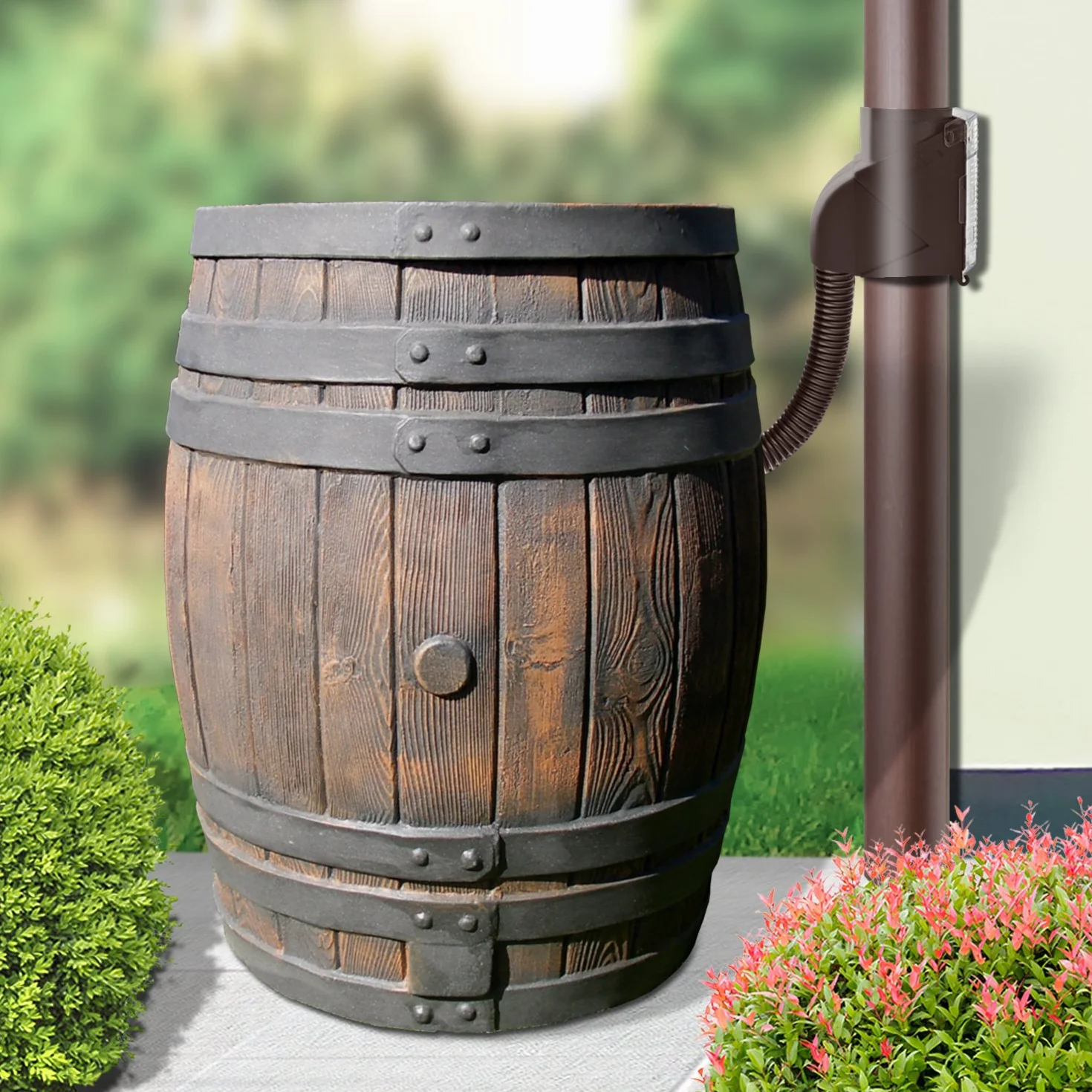 Barril de Lluvia de Madera auténtica 50l