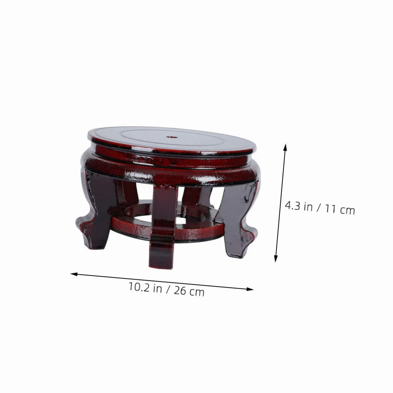 Kichvoe Soporte de Madera Maciza para Macetas y Figuras Decorativas, Base Redonda de 24 Cm Diámetro, Altura 12 Cm, Capacidad hasta 70 Kg, Adecuado para Plantas de Interior y Exhibición