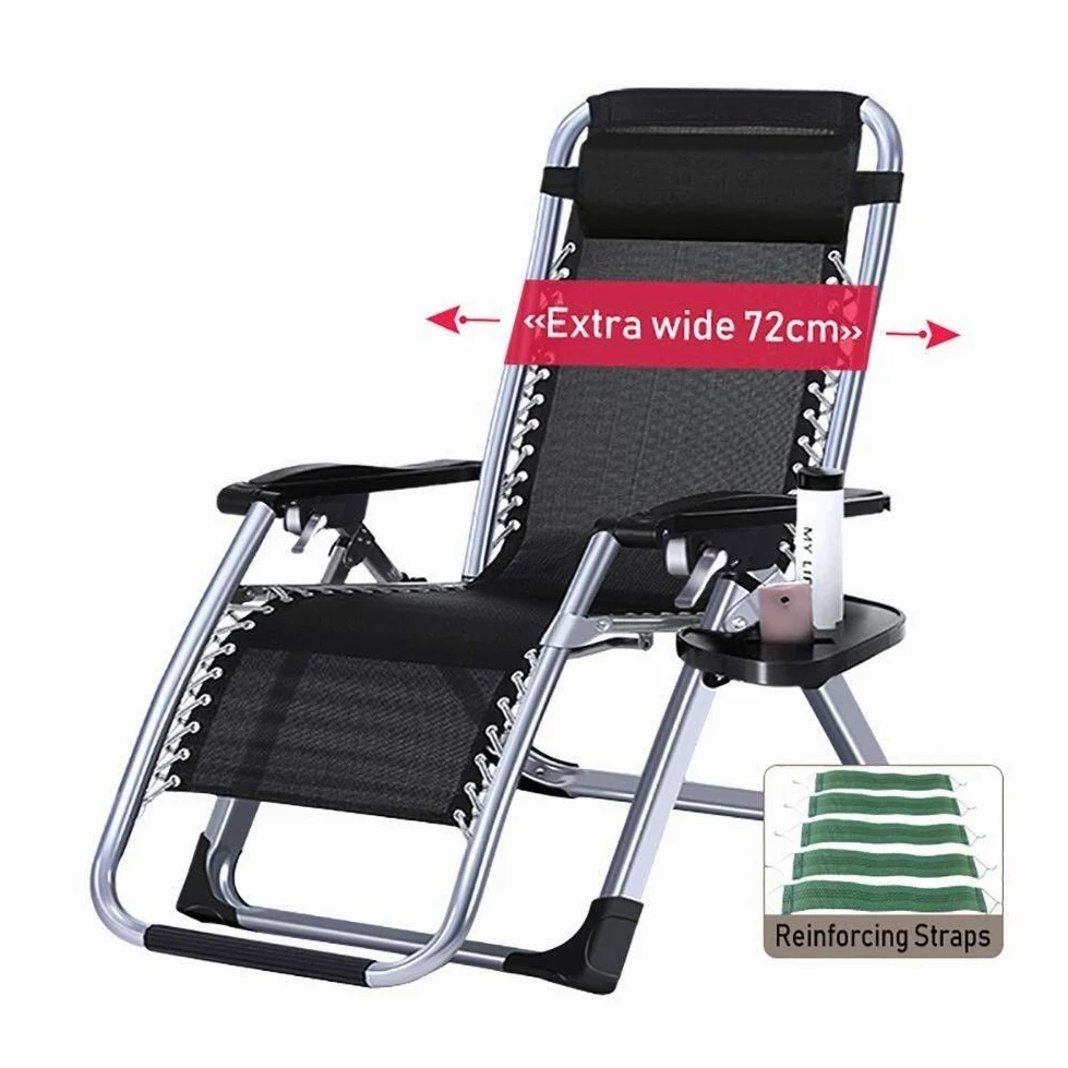 Sillas de Gravedad Cero Sillas extragrandes para Personas de Trabajo Pesado, sillones reclinables de Patio Extra Anchos Tumbona para Tomar el Sol en la Playa, Soporte 440 lbs.