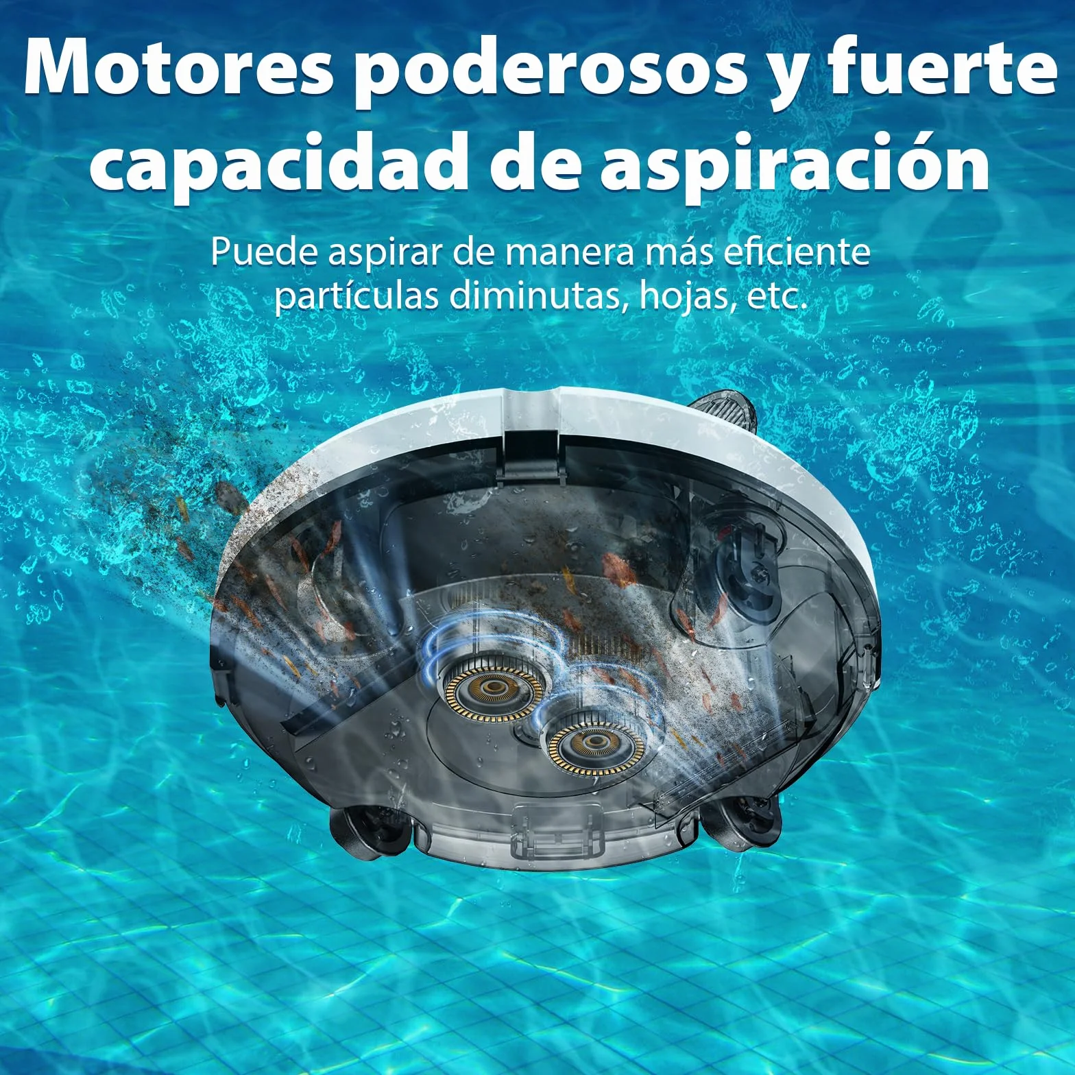 Redkey S100 Robot Limpiafondos Piscina Sin Cable, 200 Minutos Autonomía, Sube Pendientes 18°, Motor Doble, Hasta 120㎡