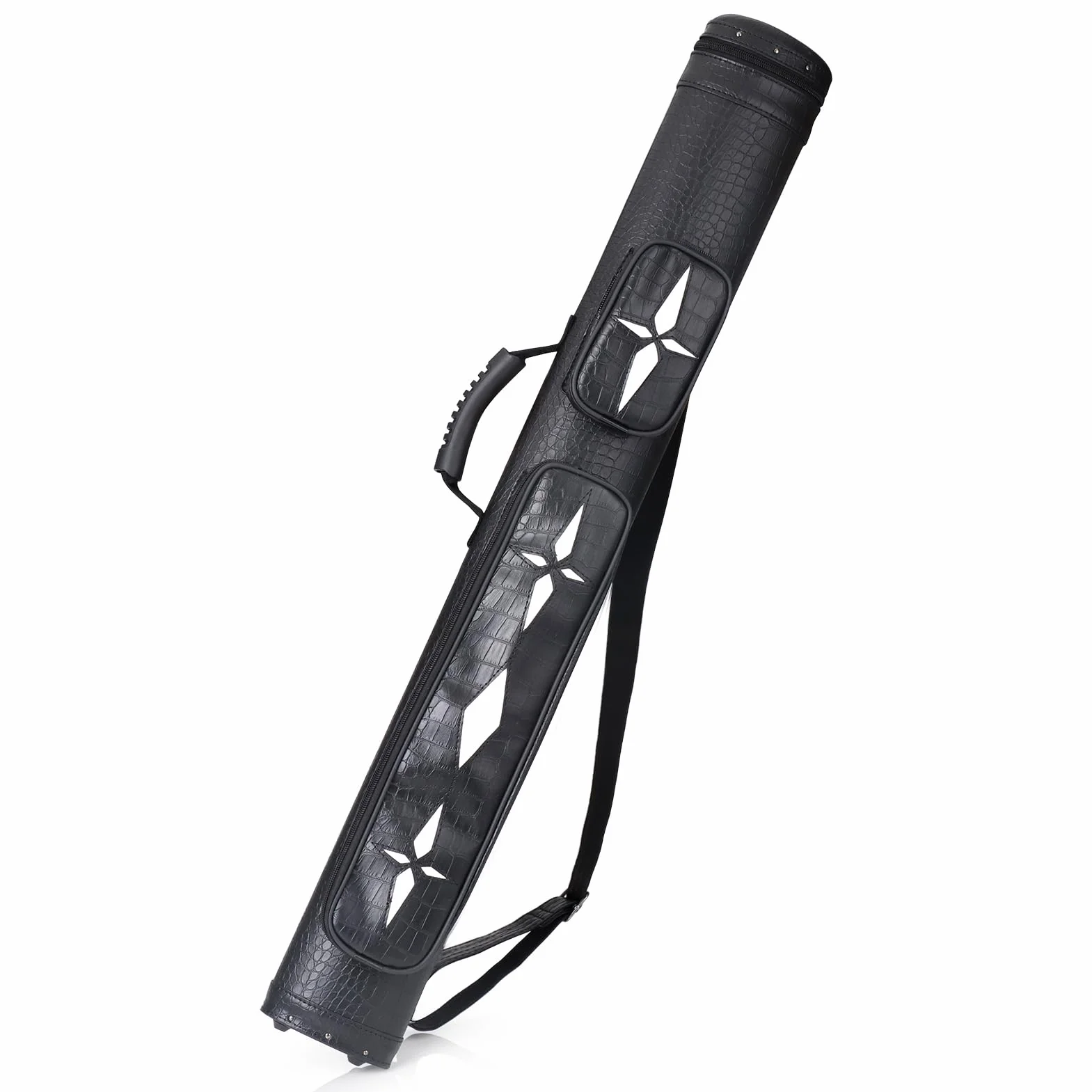 2 bolsas para taco de billar de piel sintética, funda rígida para 2 tacos, color negro