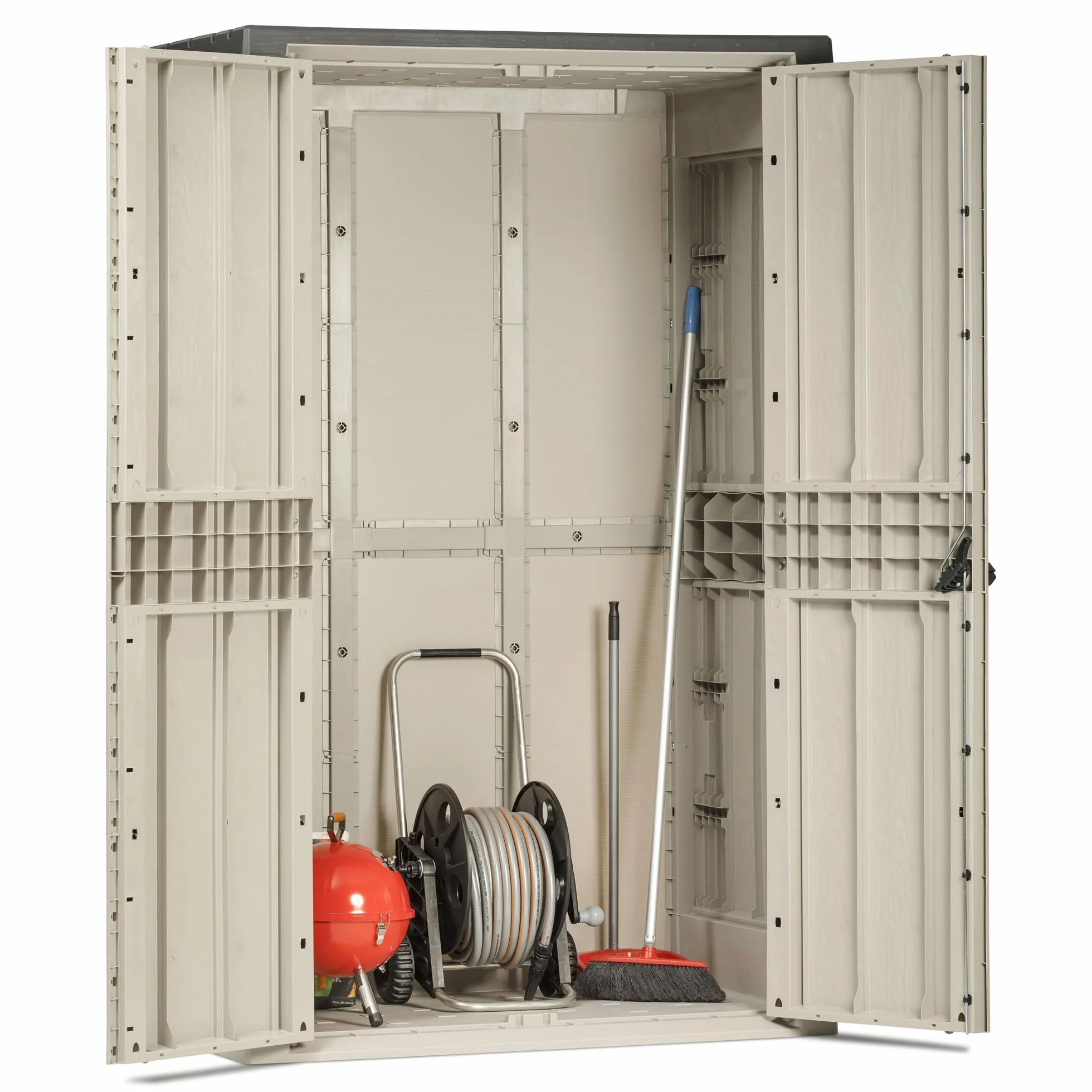 Toomax Baúl de Exterior para Herramientas 1670L Polipropileno Reciclado Efecto Madera Gris Topo Antracita