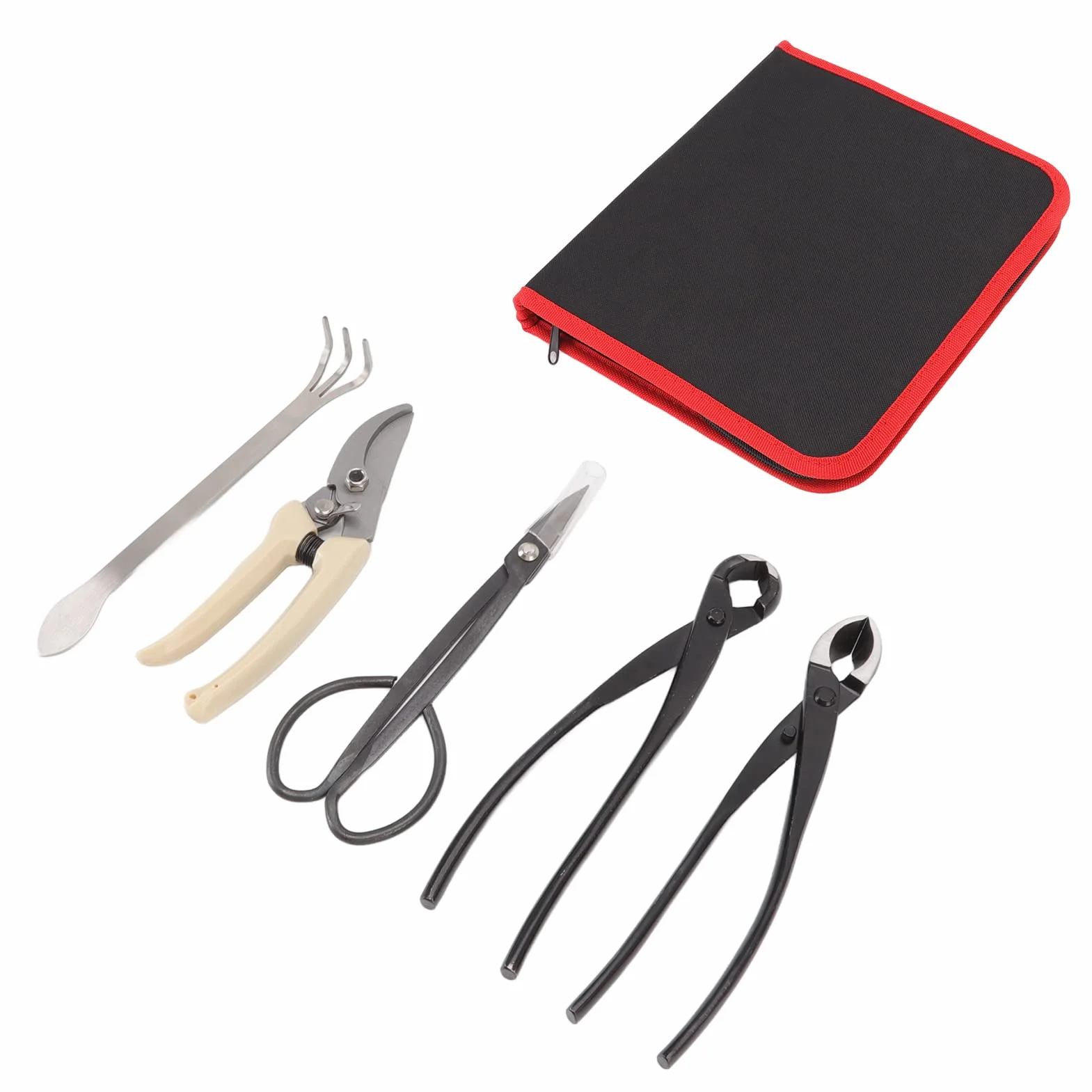 Juego de Herramientas para Bonsái de 5 Piezas, Kit de Herramientas para Principiantes de árboles de Jardinería, Kit de Cuidado para Principiantes de Bonsái que Incluye Tijeras para Bonsái, Tijeras de
