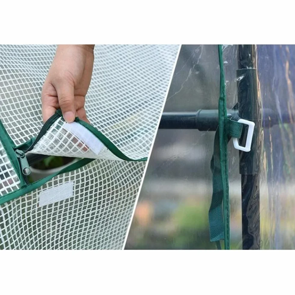 Invernadero de túnel, Invernadero Vegetal extraíble Cubierta de PVC Impermeable Estructura de Acero Resistente Cobertizo de Aislamiento de Plantas para Cultivar hortalizas y Flores