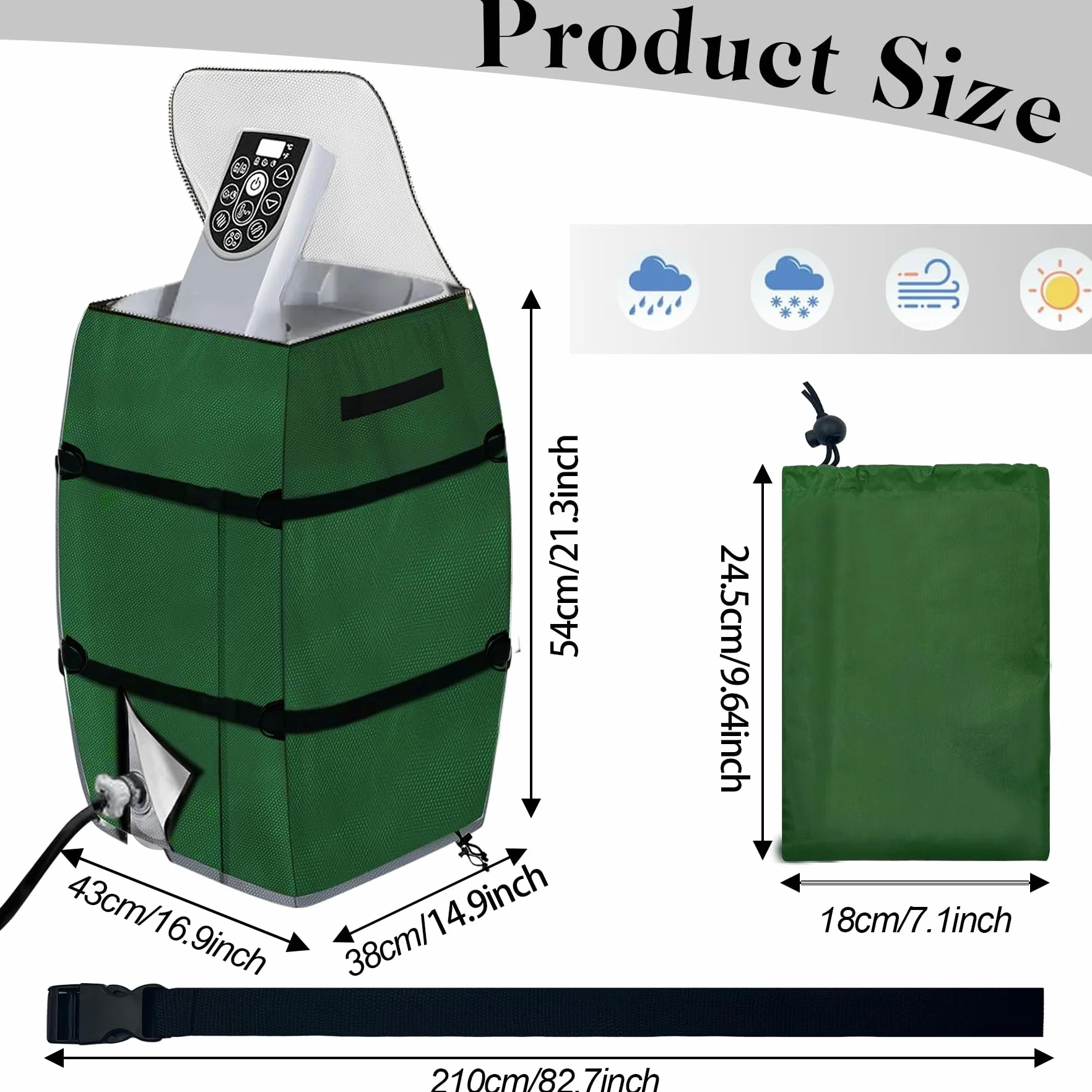 TZEKING Cubierta para Bomba de Bañera de Hidromasaje Impermeable Resistente a la Intemperie