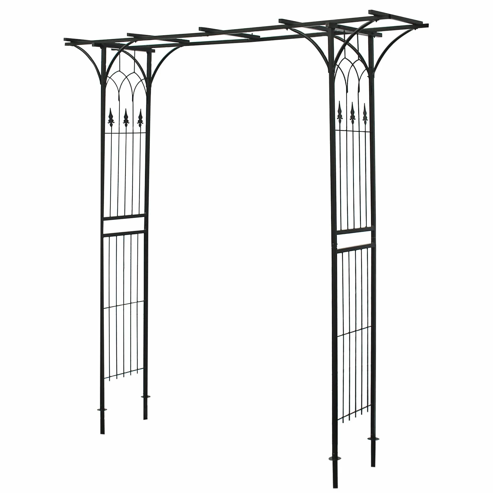 Arco de jardín para Rosas y trepadoras 205x50x208cm Acero Negro