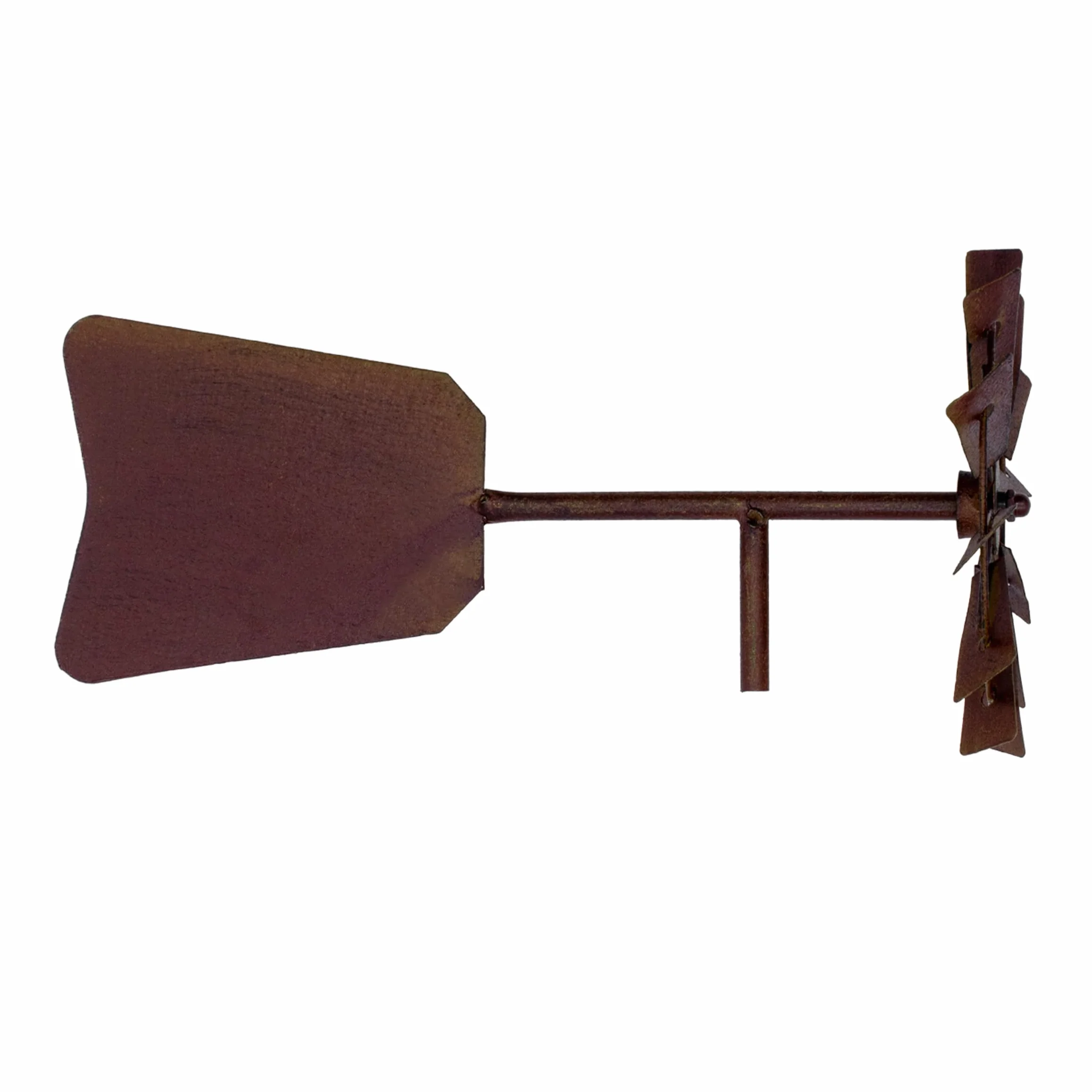 Molino de viento de metal oxidado con veleta 120x17 cm decoración jardín resistente intemperie