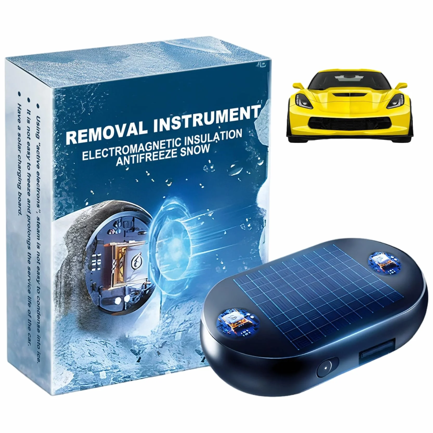 Quitanieves electromagnético portátil para automóviles Solar USB Descongelador anticongelante