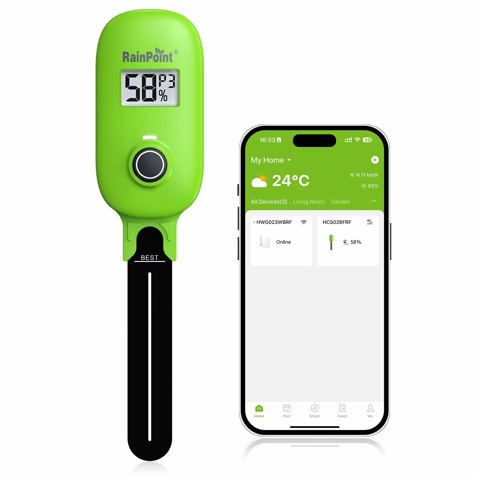 RAINPOINT inteligente sensor de humedad del suelo con aplicación, puerta de enlace, sistema de riego