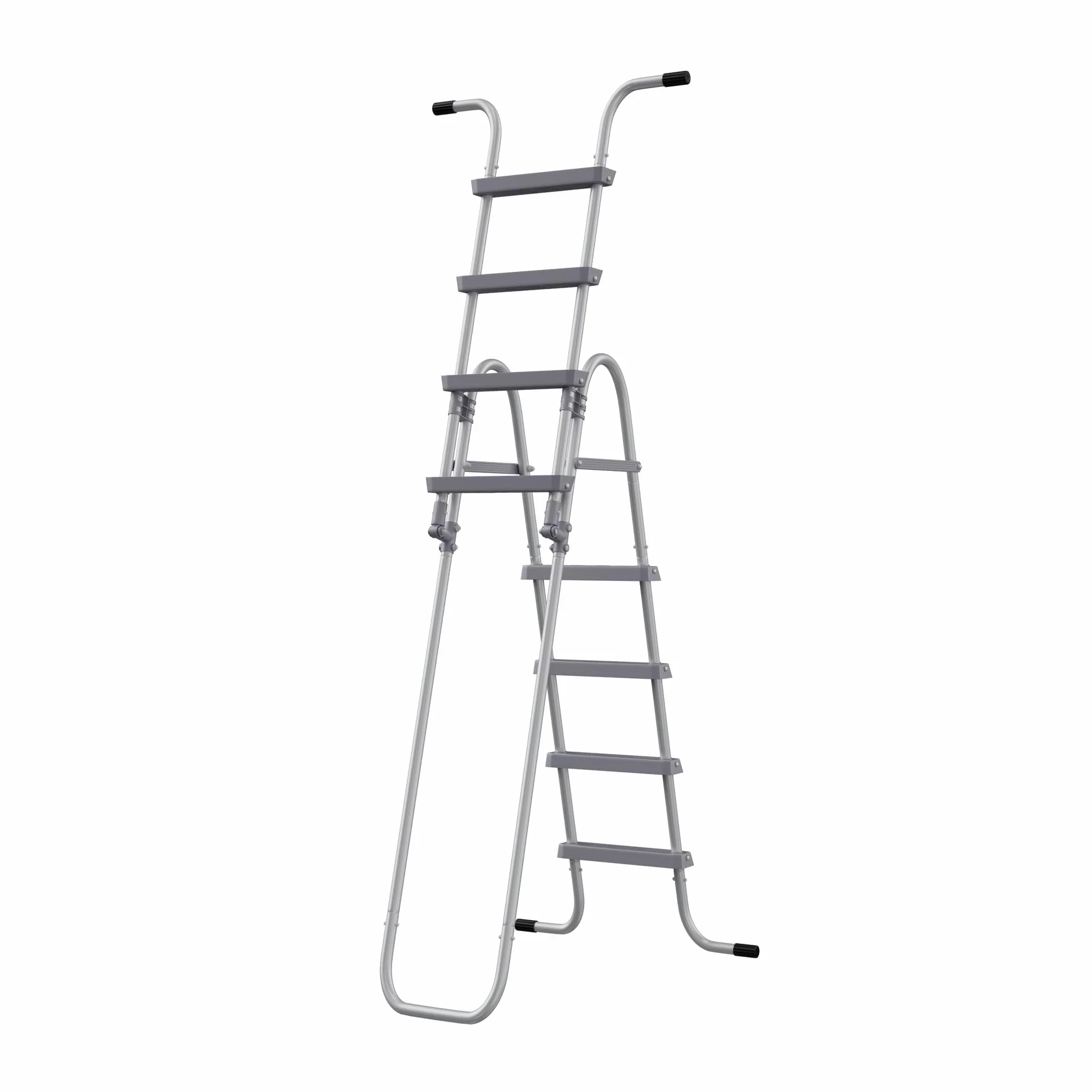 Escalera de piscina metálica 4 peldaños 130 cm 150 kg gris