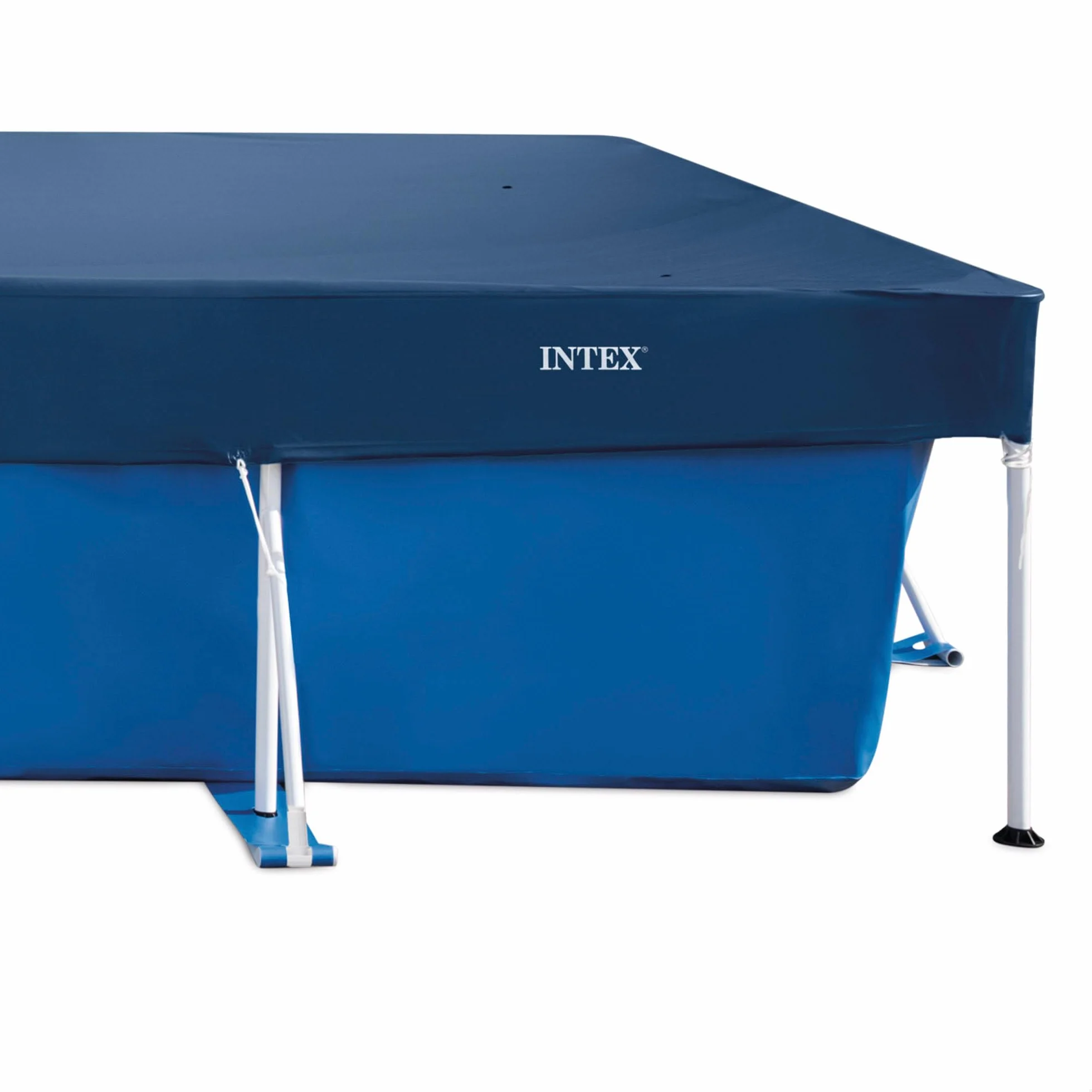 Intex Cobertor Piscina Rectangular 4,60x2,26 m Azul Oscuro Funda Protectora con Cordón Agarre y Drenaje