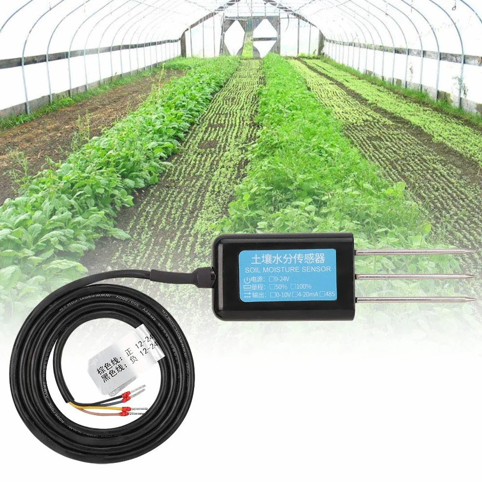 Sensor de humedad del suelo 2 en 1 0-10V 12-24V DC impermeable