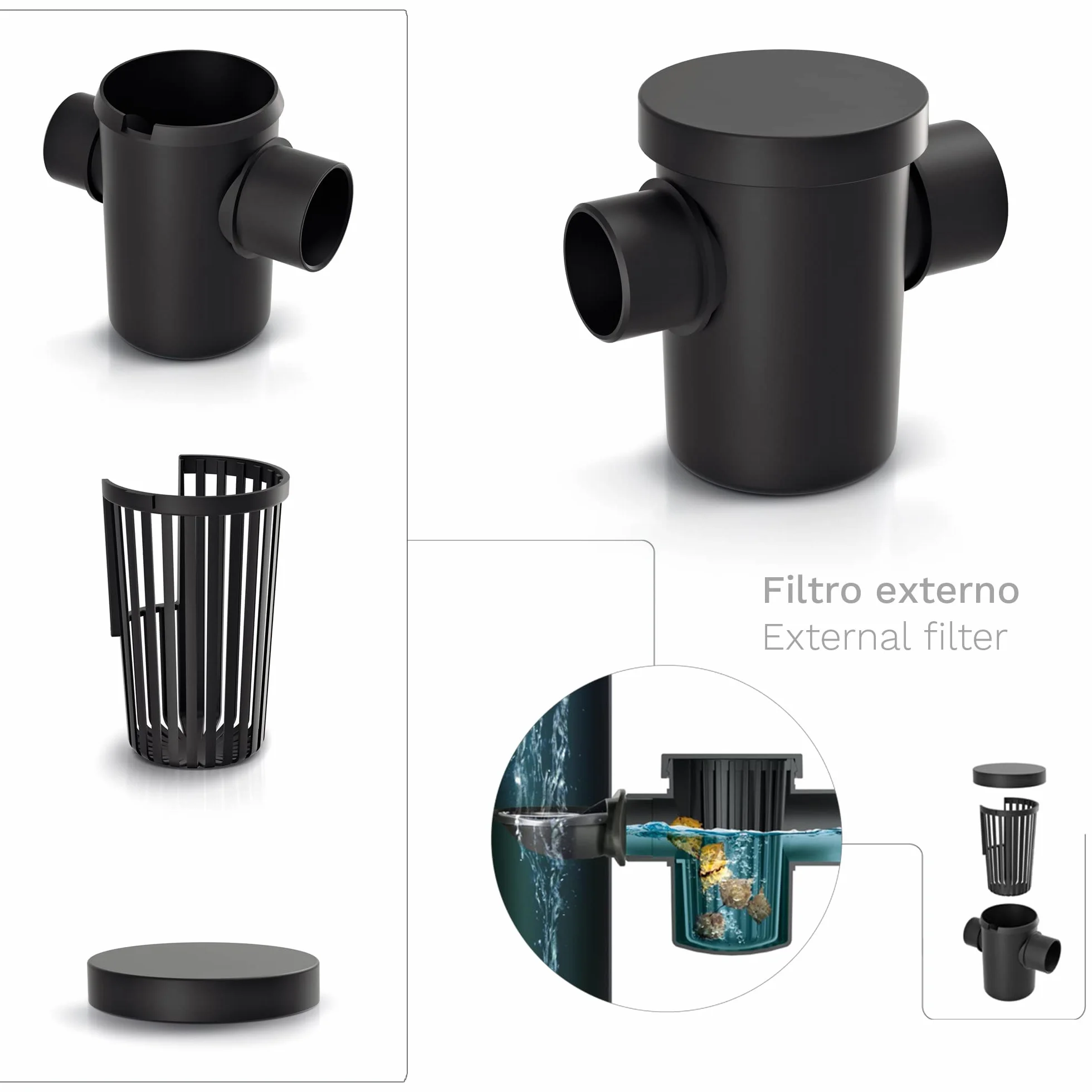 Prosperplast Barril de captación de agua Smooth 120l 696 x 594 x 610 mm con accesorios
