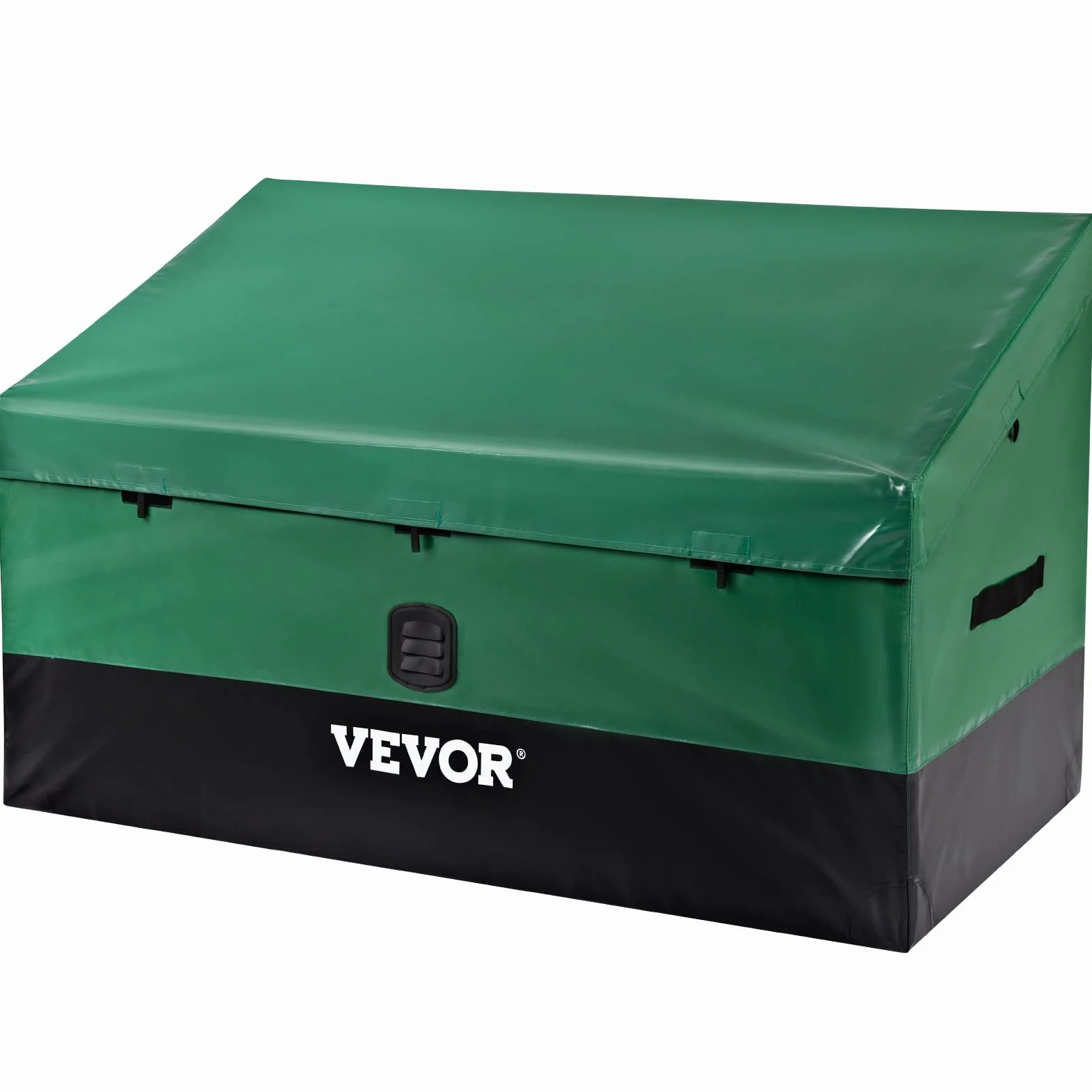 VEVOR Caja de Almacenamiento Exteriores 100 Galones Arcón Jardín Tela Lona PE Portátil 122x63x75x52 cm Verde