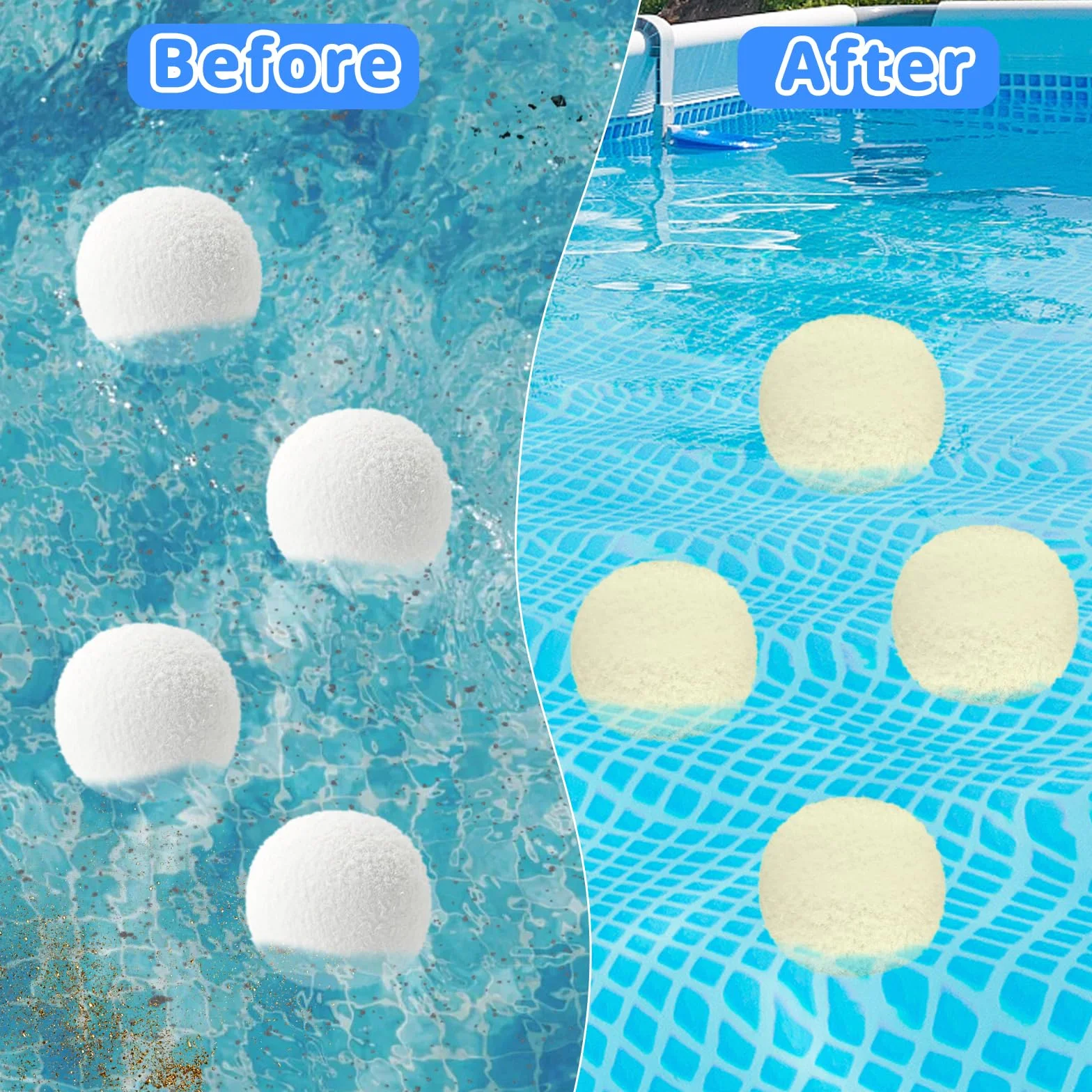 Bolas Eliminadoras de Escoria, Esponja Absorbente de Aceite Reutilizables para Spas y Bañera de Hidromasaje
