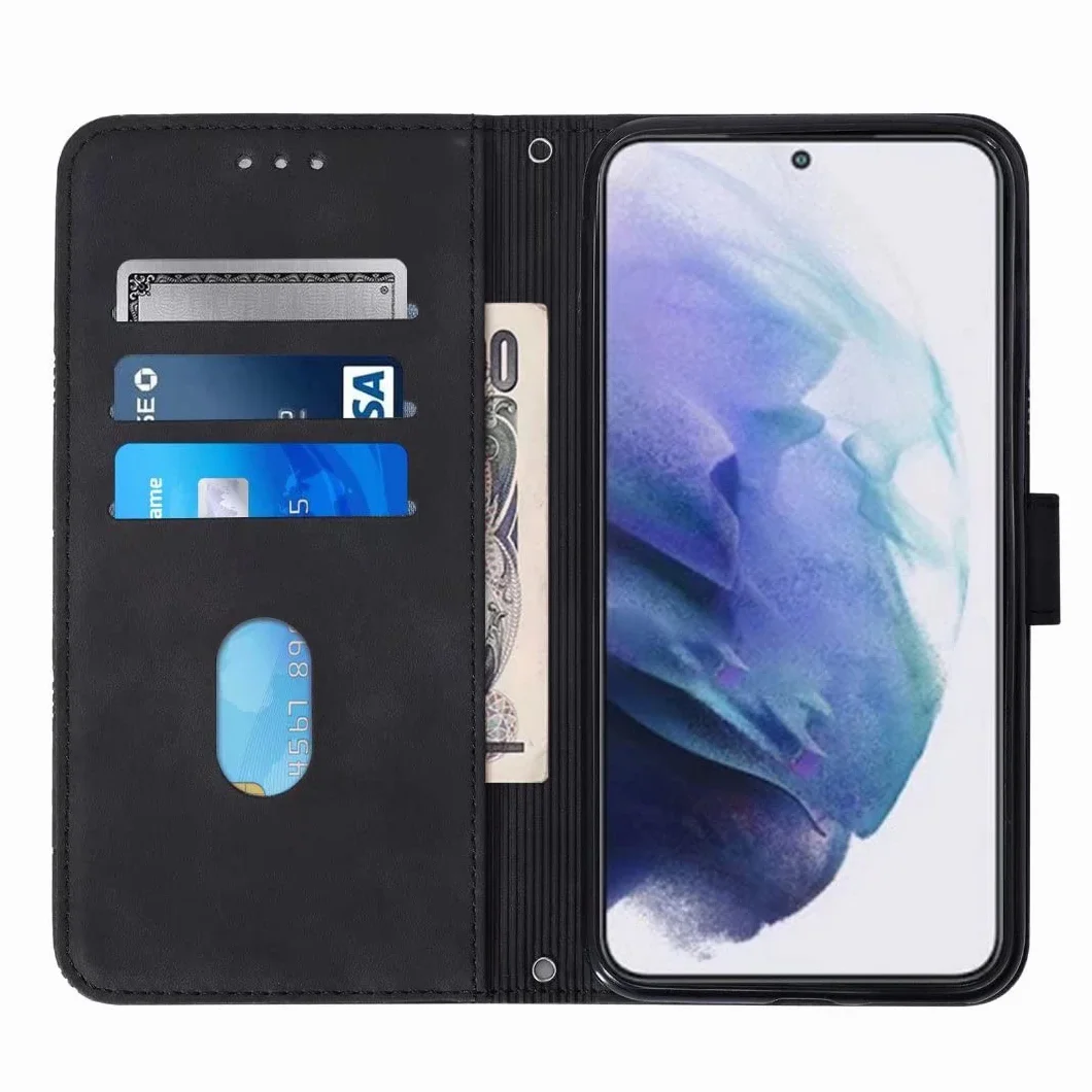 Funda Samsung Galaxy S23 FE, TPU suave, cuero, a prueba de golpes, atril, cierre magnético, negro