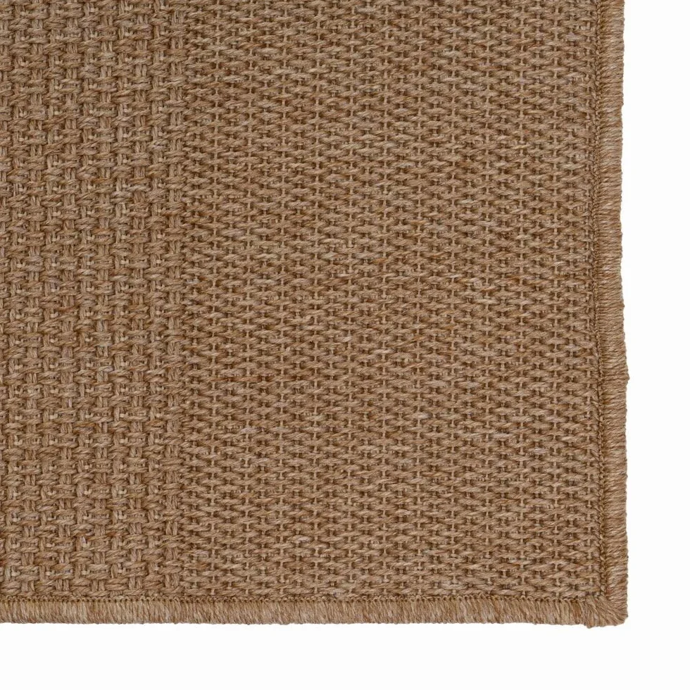 Alfombra Exterior Polipropileno Beige 80x150 cm Antideslizante Látex Resistente Intemperie Terraza