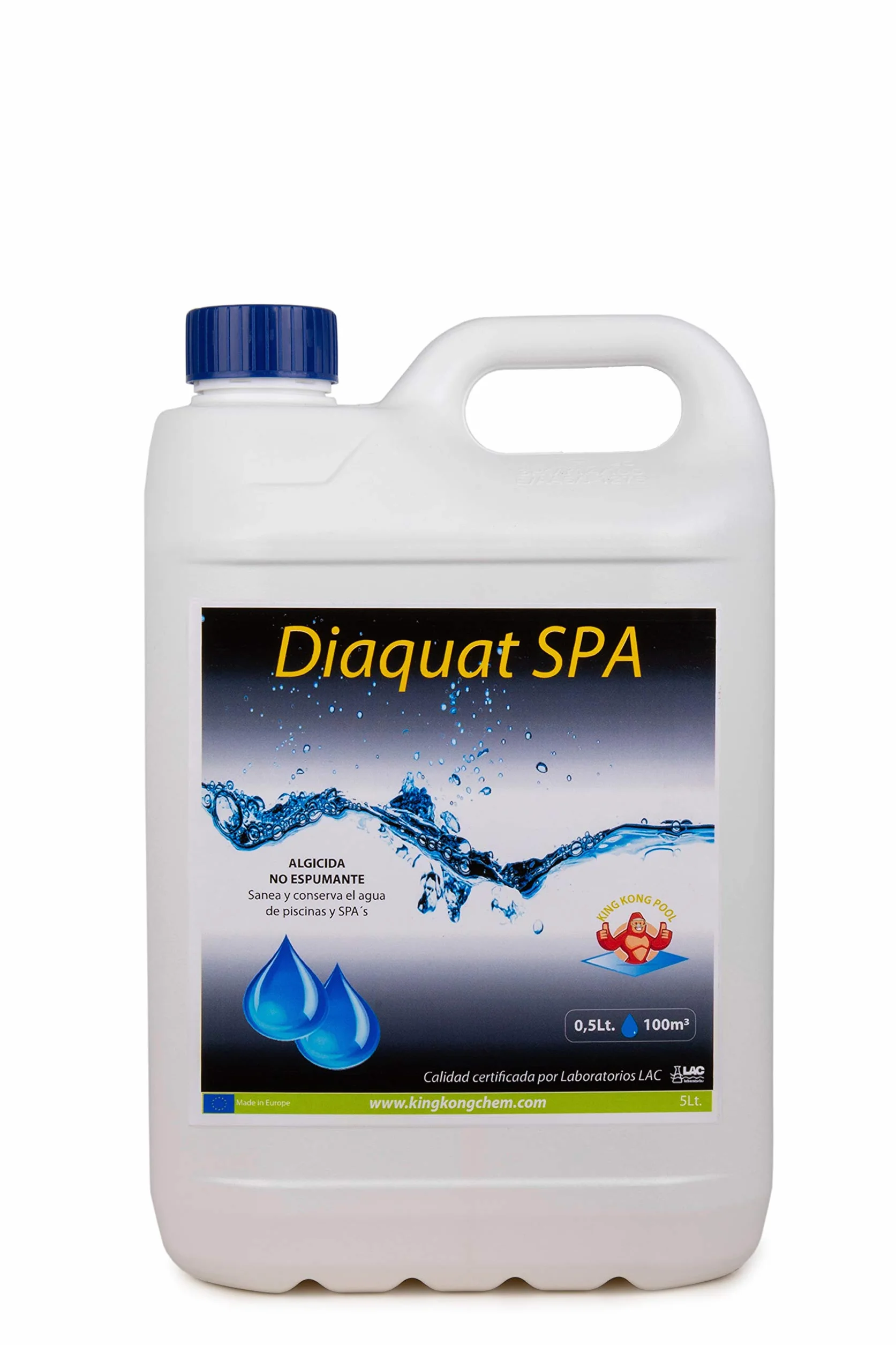 Algicida ULTRACONCENTRADO DIAQUAT SPA 5 L Antialgas de acción rápida Efecto CLARIFICANTE de Larga duracion Apto para Liner