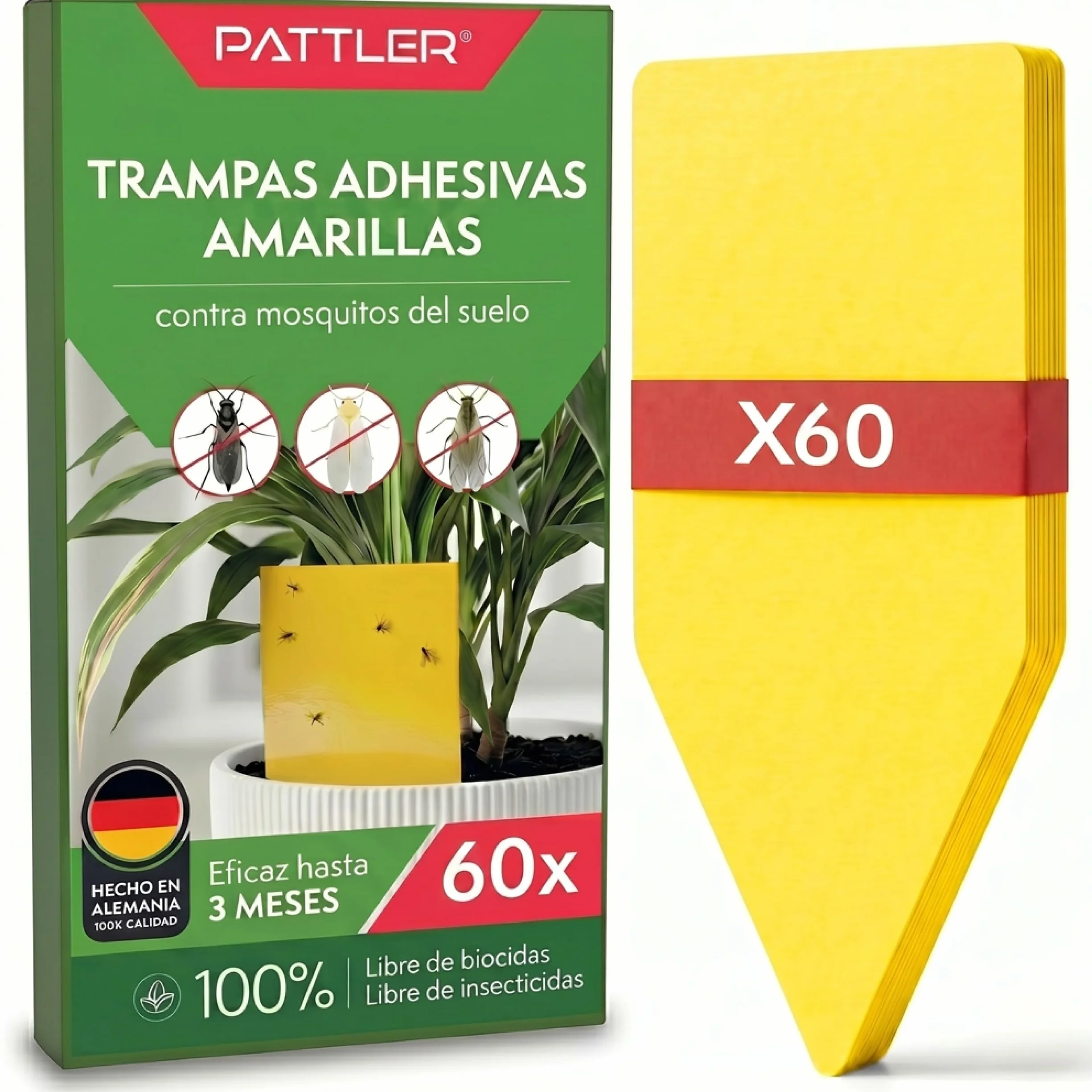 PATTLER Trampas Cromáticas Amarillas para Plantas 30 Unidades