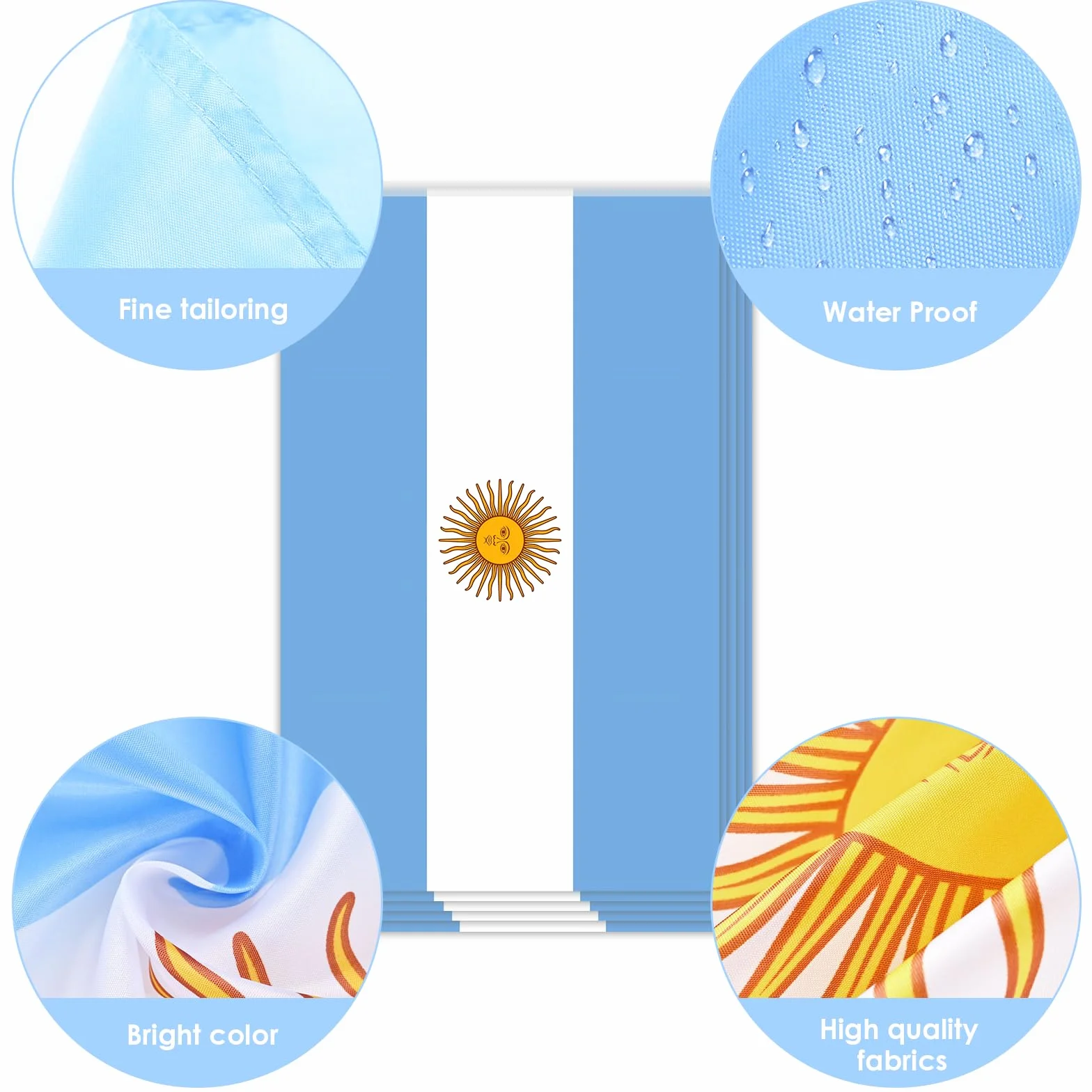 Ahfulife Guirnalda Bandera Argentina 30 Banderines 14x21cm 10m Decoración Eurocopa Copa Mundial