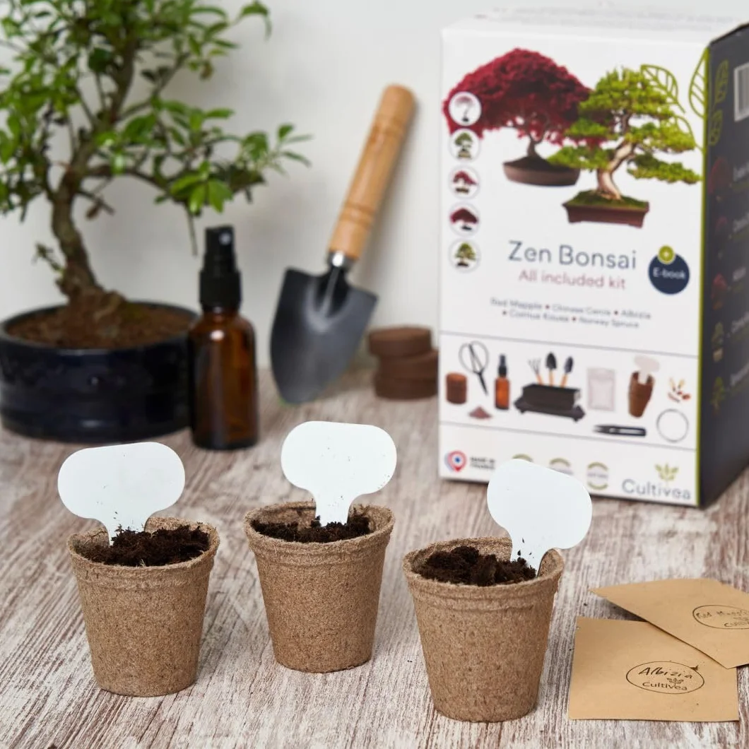 CULTIVEA Kit de Bonsái Premium - Jardinería y Decoración - Herramientas, Tijeras, Fertilizante