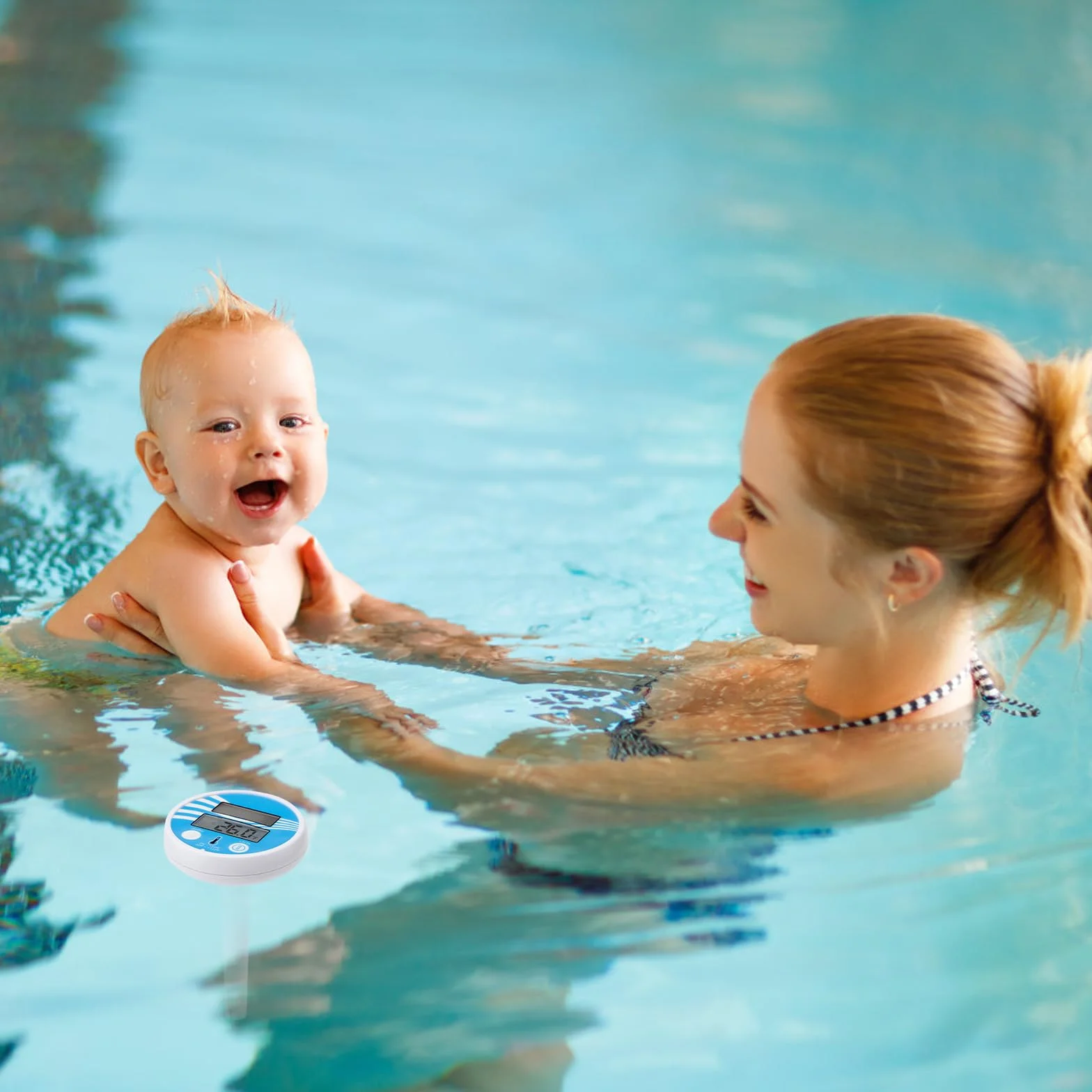 TNSLAND Digital Pool Thermometer Flotante para Piscinas Cubiertas y Al Aire Libre