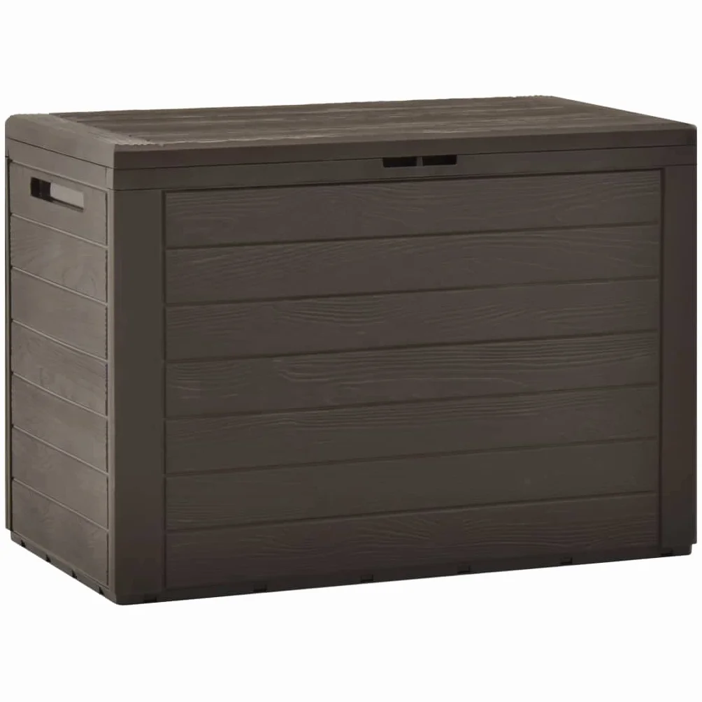 Caja de almacenamiento de jardín exterior 190 L 78 x 44 x 55 cm con tapa y cerradura