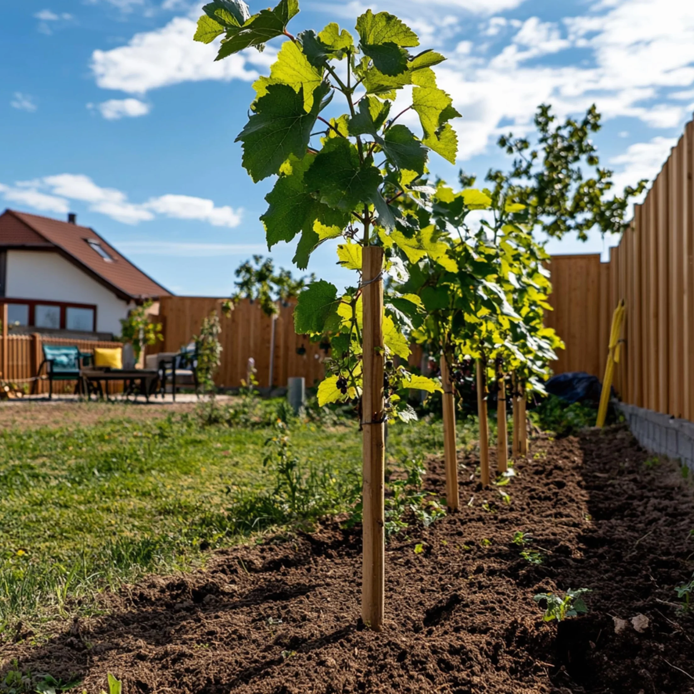 Vitis Vinifera Uva Blanco Set de 3 Maceta 9cm Altura 25-40cm