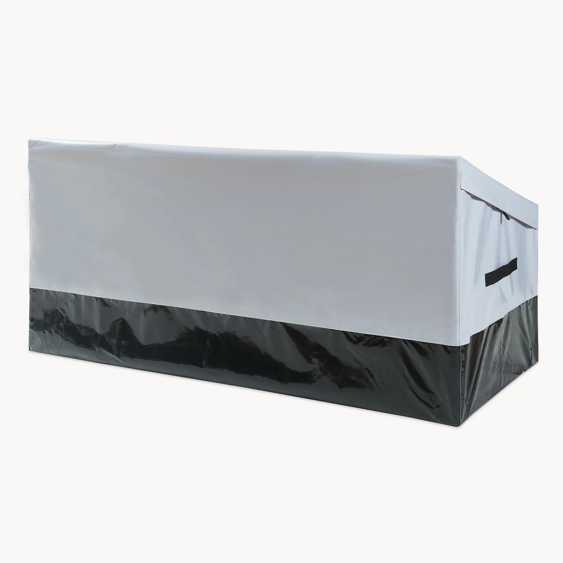 Caja de Almacenamiento Exterior Alanno 560 L Impermeable Lona Poliéster Acero 155x64x75 cm Gris/Negro